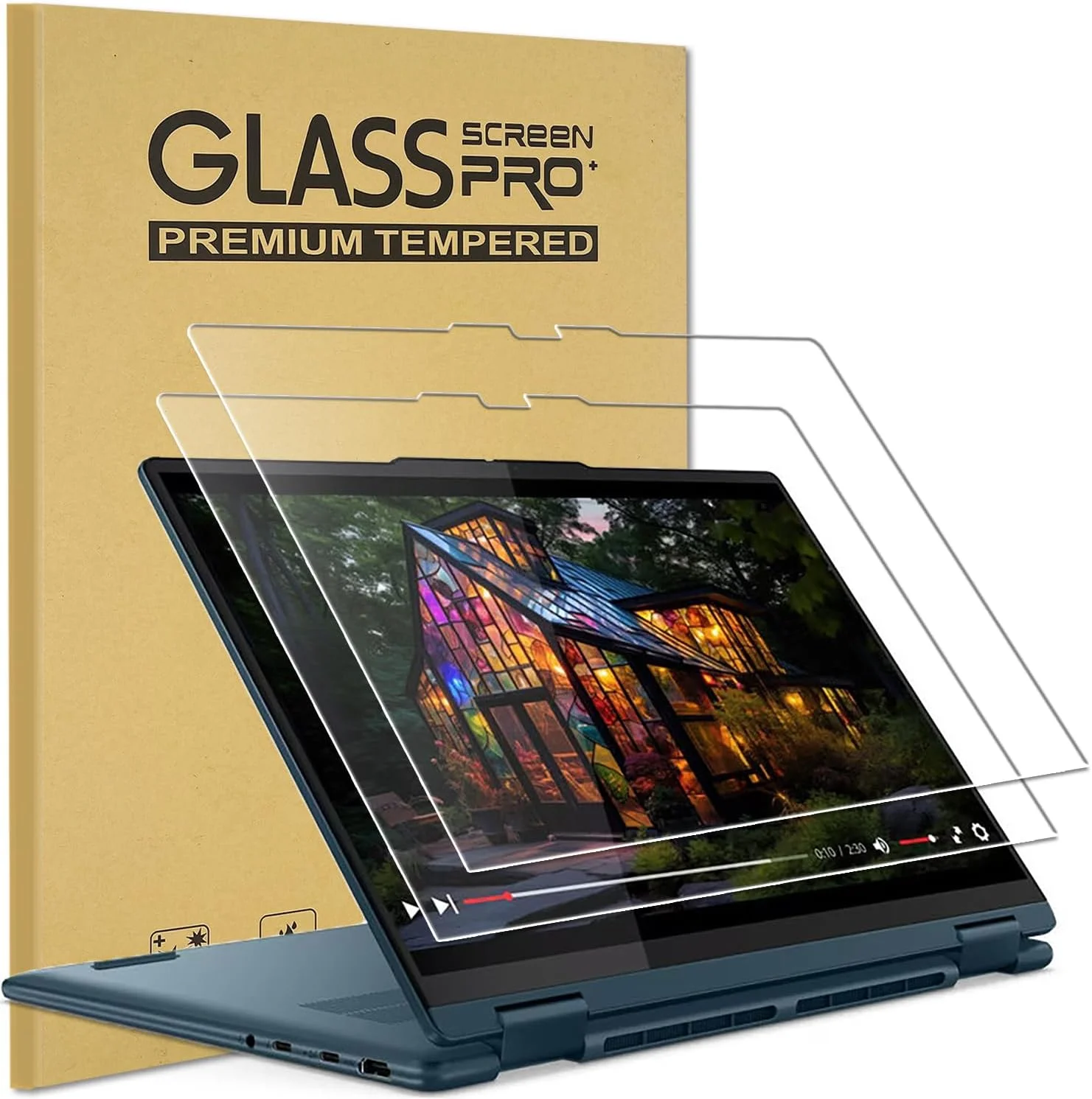 محافظ صفحه نمایش شیشه ای حرارت دیده 9H سخت [بسته 2 عددی] KEANBOLL برای لپ تاپ 2 در 1 لنوو یوگا 7/یوگا 7i 14 اینچی (مدل های 2024-2023) | ضد خش، نصب بدون حباب