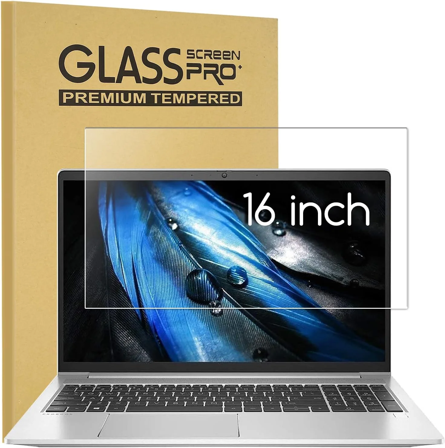 محافظ صفحه نمایش شیشه ای حرارت دیده 16 اینچی لپ تاپ HP سازگار با HP OmniBook 5 16/OmniBook 7 16/OMEN 16/Envy 16/Spectre 16/ZBook 16 و EliteBook 16 G1/860/865/665/660/460/465 Series (G11/G10/G9) 16"