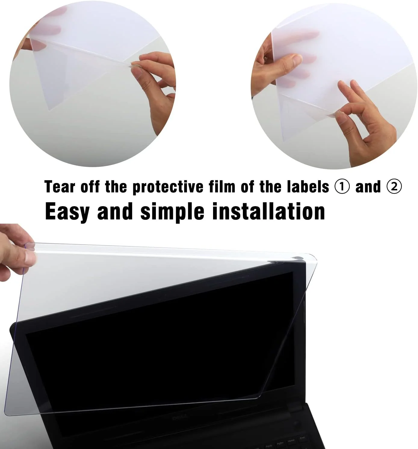 محافظ صفحه نمایش ضد نور آبی برای لپ تاپ، نوت بوک، مانیتور و نمایشگرهای قابل حمل 14-15.6 اینچی - محافظت از چشم در برابر اشعه ماوراء بنفش - نوع آویز قاب لپ تاپ عریض (عرض 14.2 اینچ در ارتفاع 8.6 اینچ)