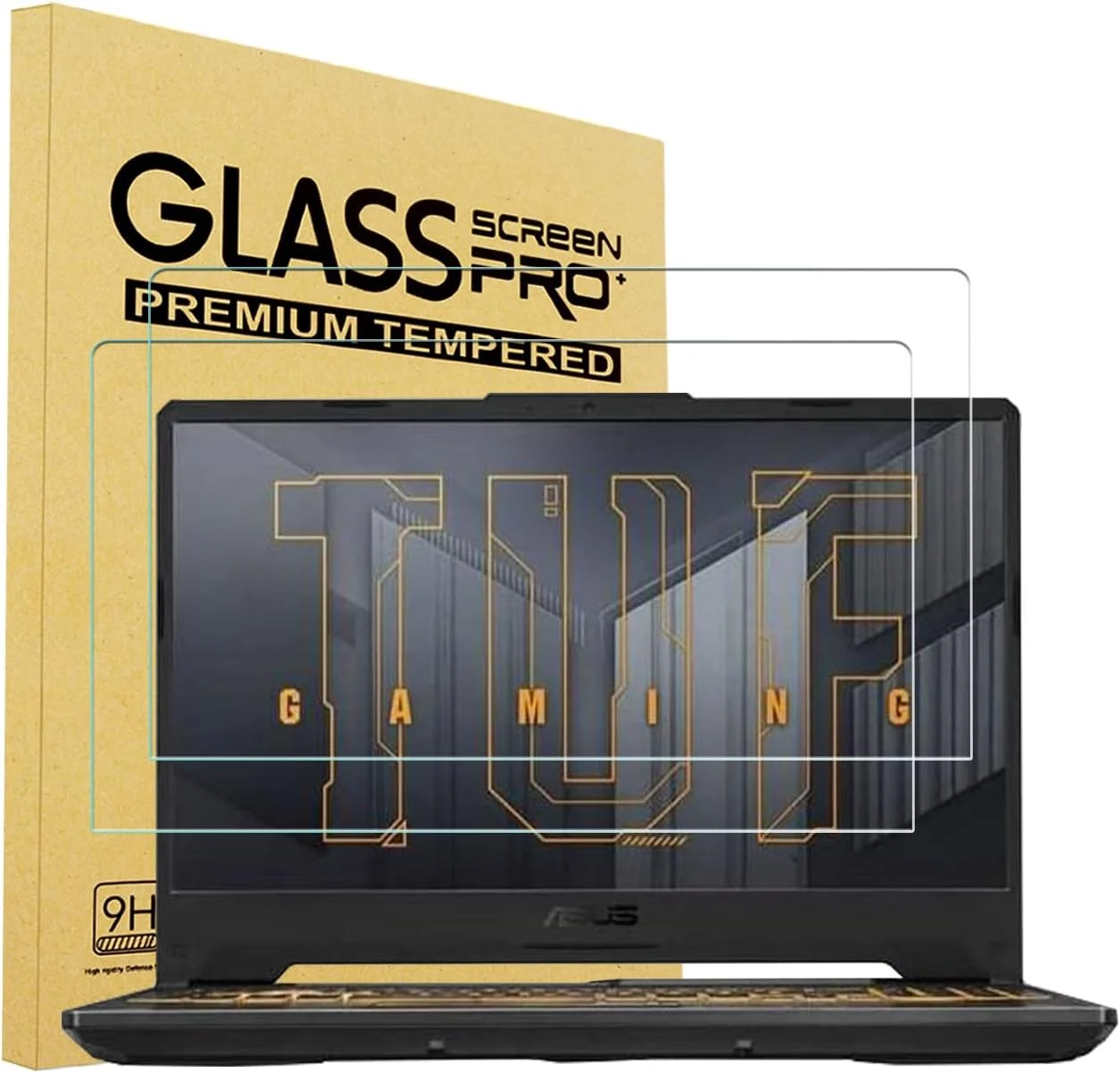 محافظ صفحه نمایش شیشه ای حرارت دیده i-Tensodo، بسته 2 عددی، 15.6 اینچی، سازگار با لپ تاپ های گیمینگ 15.6 اینچی ایسوس TUF، ایسوس VivoBook 15، ZenBook/ZenBook Pro 15، Rog Zephyrus G15، TUF A15 F15، سختی 9H، ضد خش