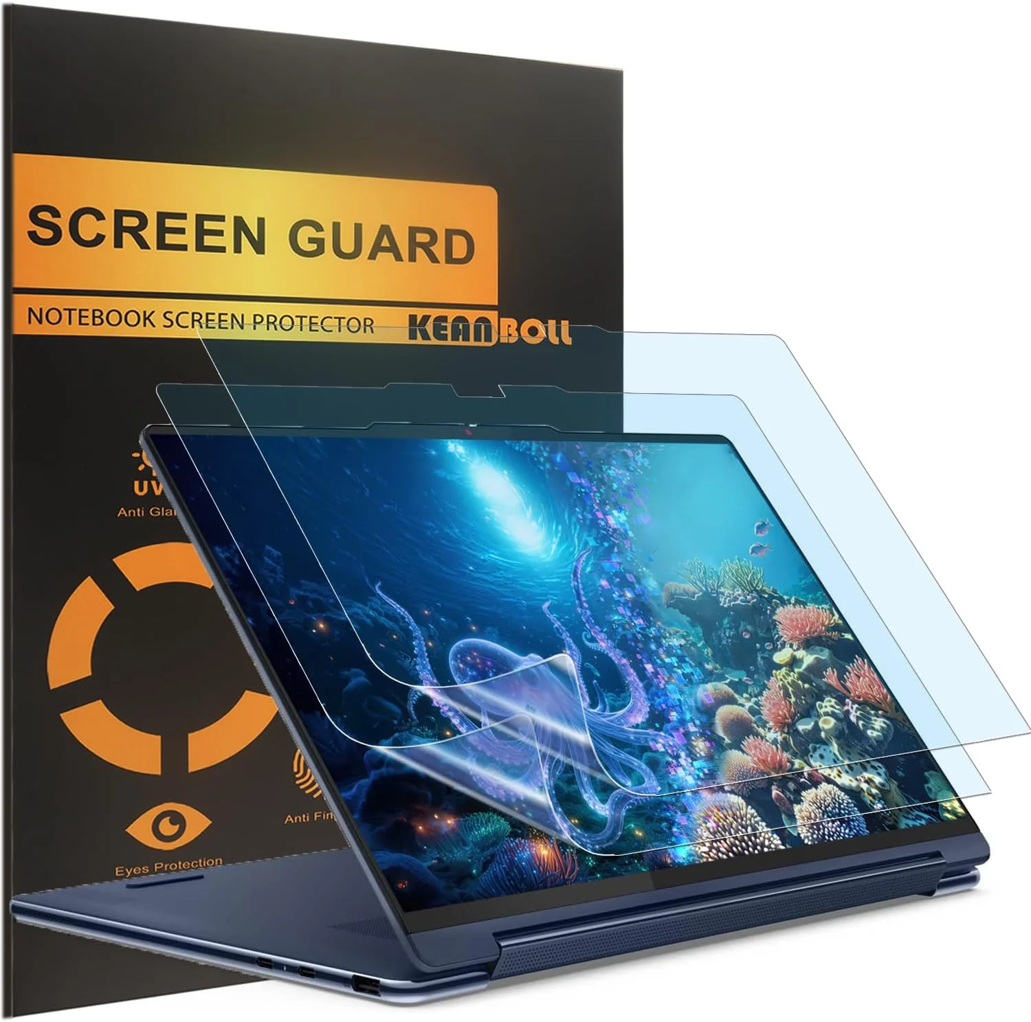 محافظ صفحه نمایش 2 عددی KEANBOLL طراحی شده برای لپ تاپ لمسی 14 اینچی Lenovo Yoga 9i Aura Edition 2-in-1 مدل 2025 (نسل 10, 14ILL10)، ضد نور آبی، ضد انعکاس نور و ضد اثر انگشت (مات)