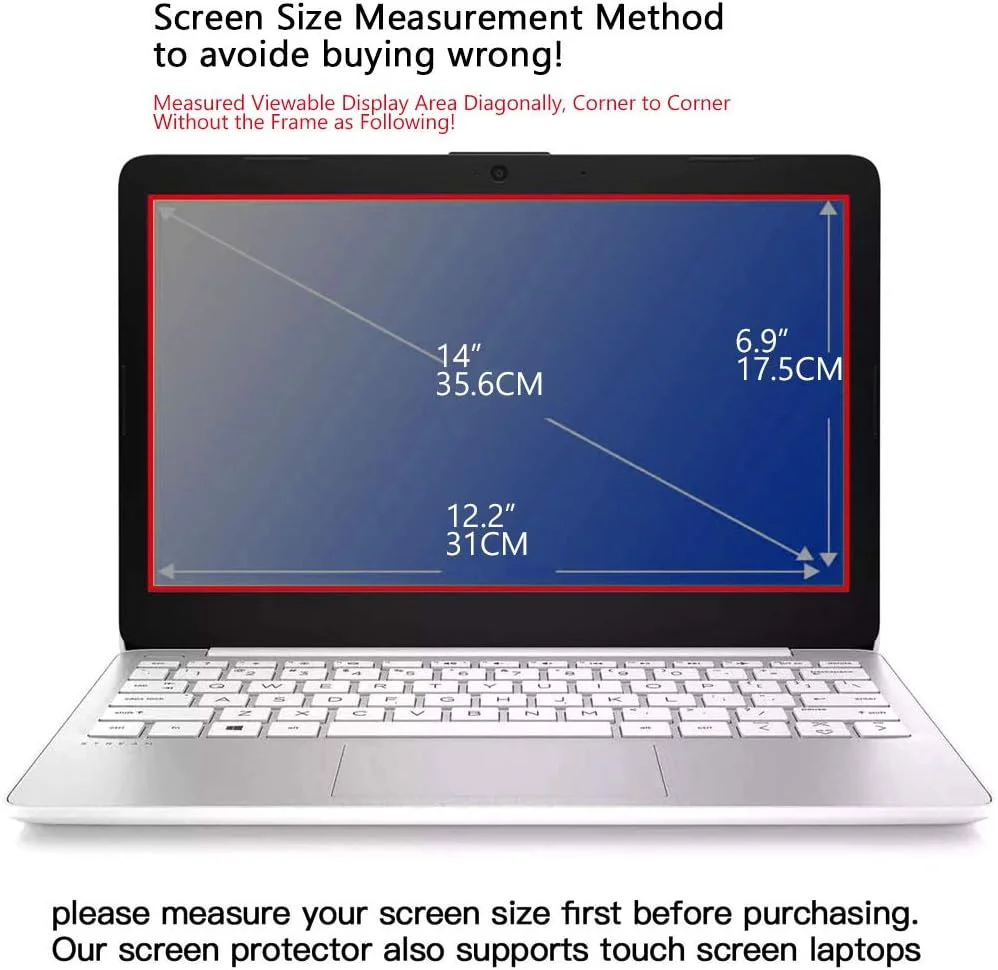 محافظ صفحه نمایش 14 اینچی لپ تاپ، محافظت از چشم، ضد تابش نور آبی، 2 عددی، با نسبت تصویر 16:9