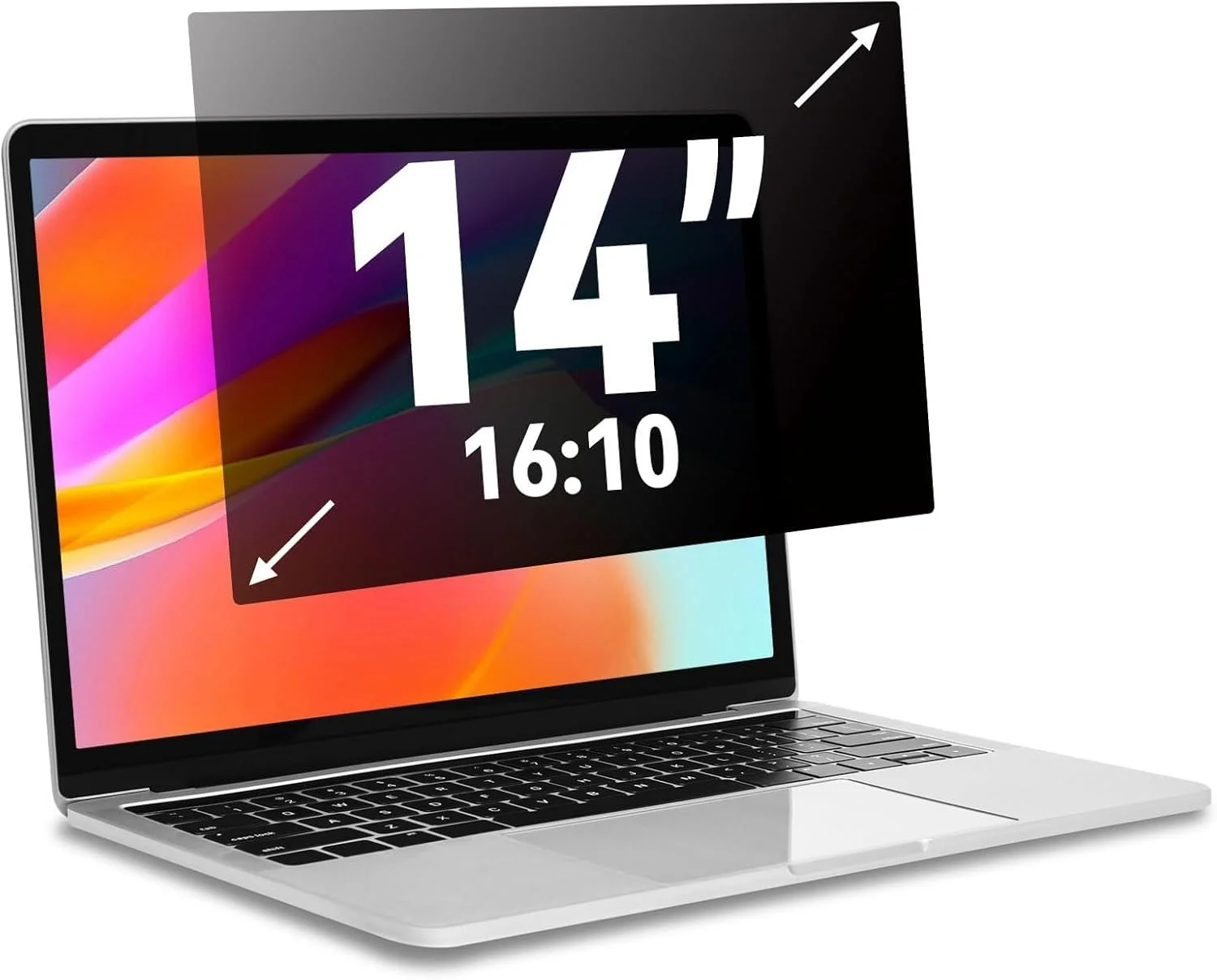 محافظ صفحه نمایش حریم خصوصی لپ تاپ 14 اینچی MOSISO، ضد تابش نور و ضد دید زدن، سازگار با لپ تاپ های 14 اینچی Macbook Pro/HP/Lenovo/Dell/Acer/ASUS با نسبت تصویر 16:10