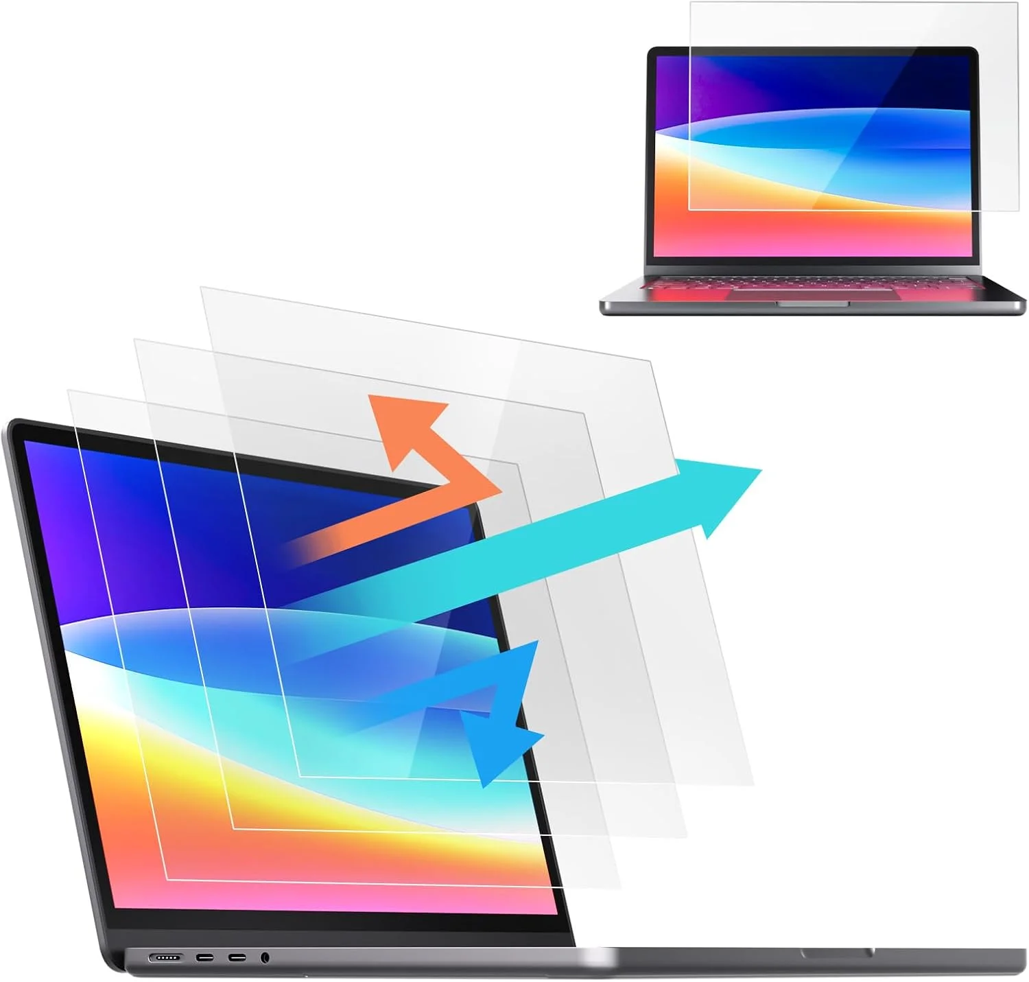 محافظ صفحه نمایش نور آبی لپ تاپ 15.6 اینچی، ضد تابش و سازگار با صفحه لمسی، محافظ صفحه نمایش کامپیوتر سازگار با Chromebook HP Pavilion ASUS Dell Acer Lenovo thinkpad 16:9 محافظت از چشم ضد خش (2 عدد)