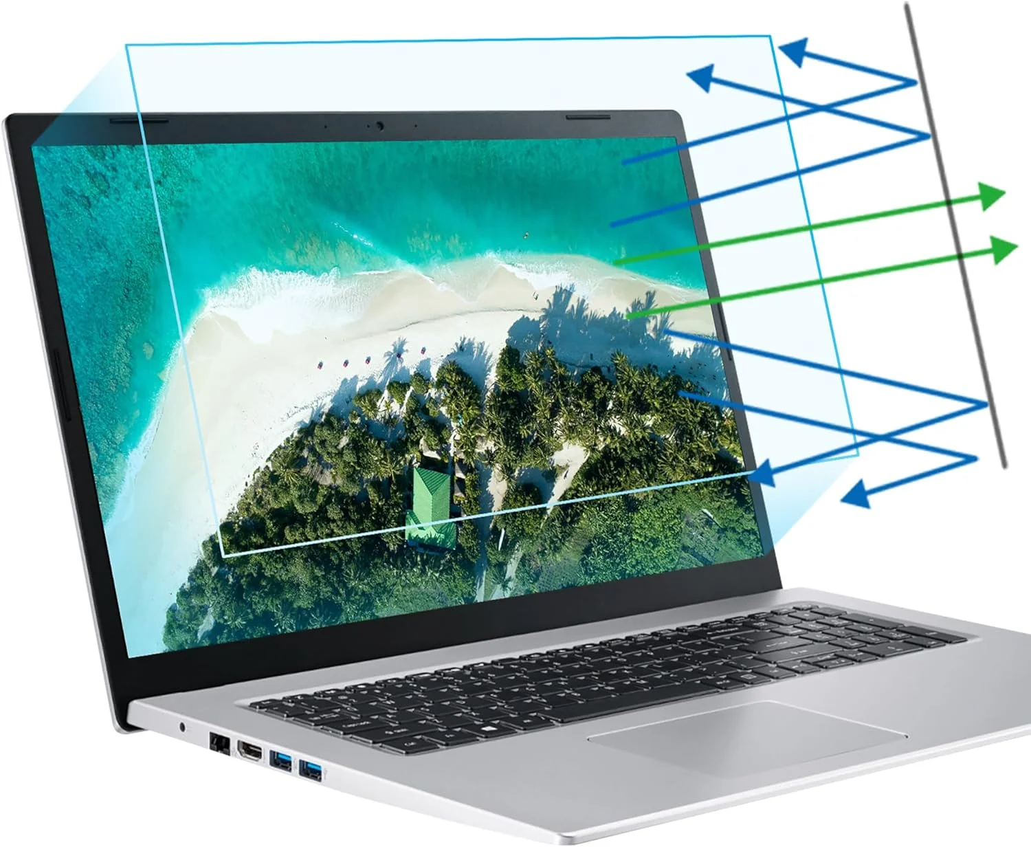 محافظ صفحه نمایش مات ضد نور آبی لپ تاپ 17.3 اینچی F FORITO، سازگار با لپ تاپ های 17.3 اینچی HP/Lenovo/Acer/ASUS/MSI، ضد تابش نور و ضد خش (2 عدد)