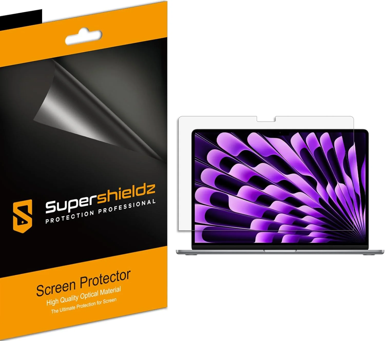 محافظ صفحه نمایش مات ضد انعکاس نور Supershieldz (بسته 3 عددی) طراحی شده برای مک بوک ایر 15 اینچی (تراشه M4/M3/M2، 2023-2025)