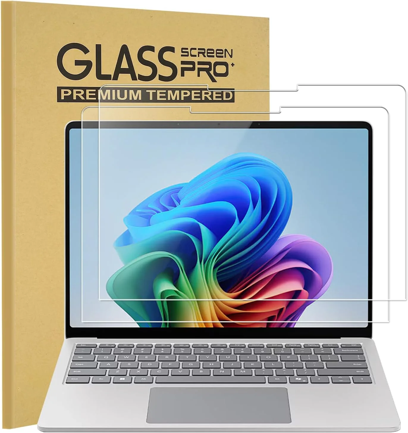 محافظ صفحه نمایش شیشه ای حرارت دیده KEANBOLL بسته 2 عددی برای لپ تاپ مایکروسافت سرفیس 7 (2024، 15 اینچ) - سختی 9H، مقاوم در برابر خراش، سازگار با سرفیس لپ تاپ 7 15"