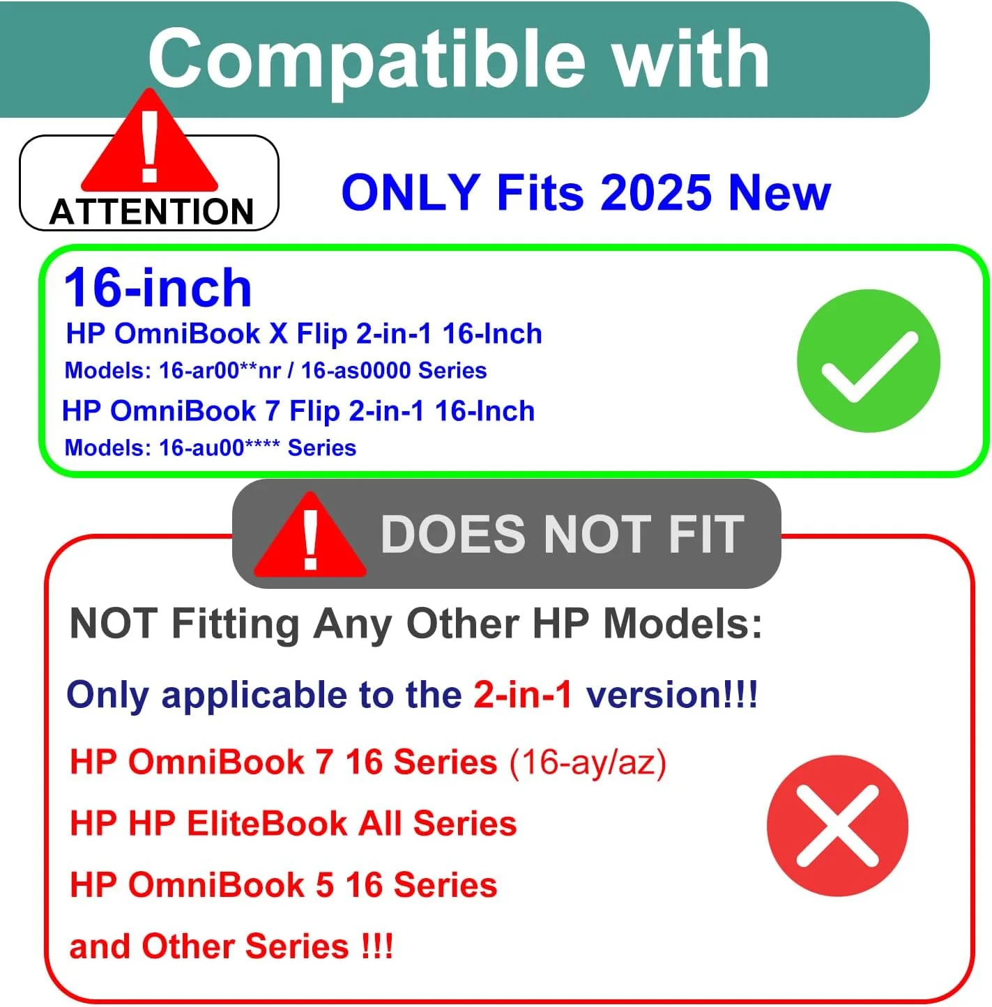 [2-تایی] محافظ صفحه نمایش شیشه ای حرارت دیده با سختی 9H برای لپ تاپ های HP OmniBook X Flip 16 اینچی (16-ar/as0000) و HP OmniBook 7 Flip (16-au0000) 2-در-1 لمسی 16 اینچی | ضد خش، بدون حباب، Ultra HD