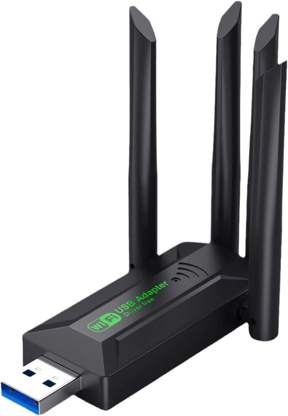 آداپتور USB با 4 آنتن 1300 مگابیت بر ثانیه، سرعت بالا، وای فای دو بانده 2.4/5 گیگاهرتز برای کامپیوتر شخصی، لپ تاپ، کامپیوتر رومیزی، منزل، دفتر کار و مسافرت