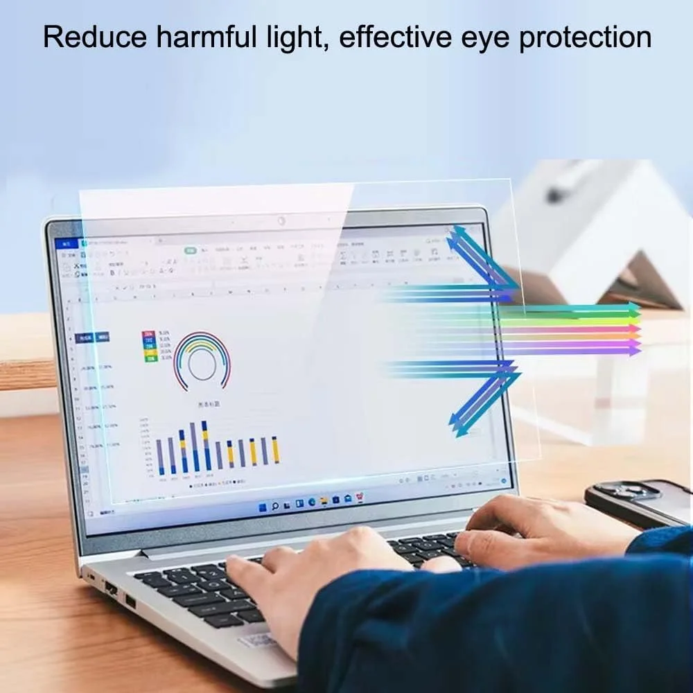 محافظ صفحه نمایش لپ تاپ 15.6 اینچی (294x165/عرضxارتفاع)، مقاوم در برابر خراش، مسدود کننده نور آبی صفحه نمایش کامپیوتر، فوق العاده شفاف/ضد اثر انگشت، برای 15.6 اینچ HP/Dell/Sony/Acer/ASUS/Samsung/Lenovo/Toshiba (15.6 اینچ)