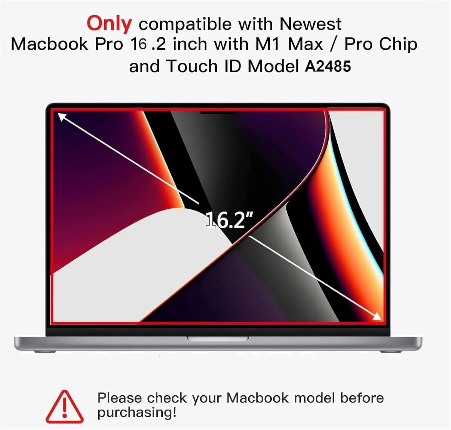 محافظ صفحه نمایش شفاف NTECH بسته 2 عددی برای مک بوک پرو 16.2 اینچ مدل 2021. فیلم های محافظ و ضد خش، محافظ صفحه نمایش لپ تاپ سازگار با مک بوک پرو 16.2 اینچ M1 2021 (A2485).