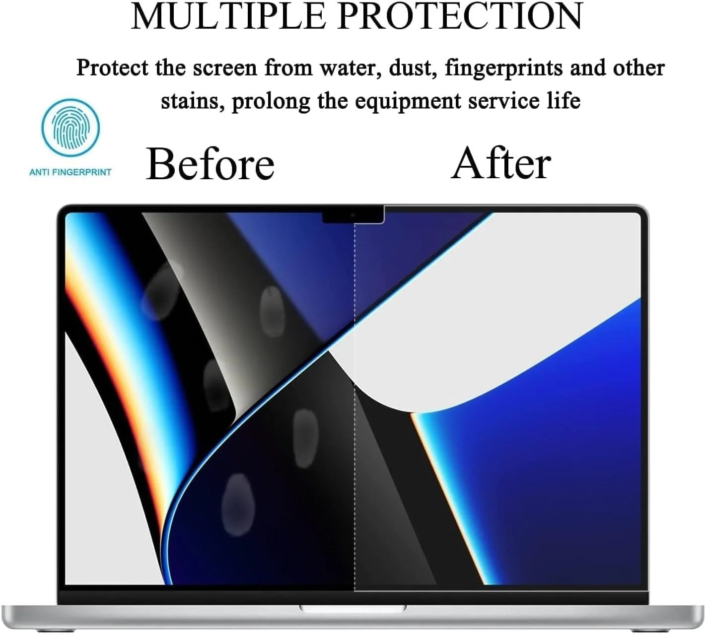 محافظ صفحه نمایش شفاف NTECH بسته 2 عددی برای مک بوک پرو 16.2 اینچ مدل 2021. فیلم های محافظ و ضد خش، محافظ صفحه نمایش لپ تاپ سازگار با مک بوک پرو 16.2 اینچ M1 2021 (A2485).