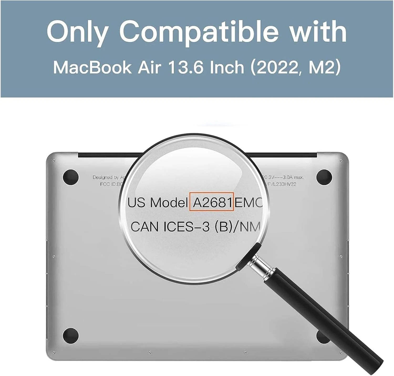 محافظ صفحه نمایش شفاف NTECH بسته 2 عددی برای مک بوک ایر 13.6 اینچی (2022، M2 (مدل: A2681)، ضد اثر انگشت