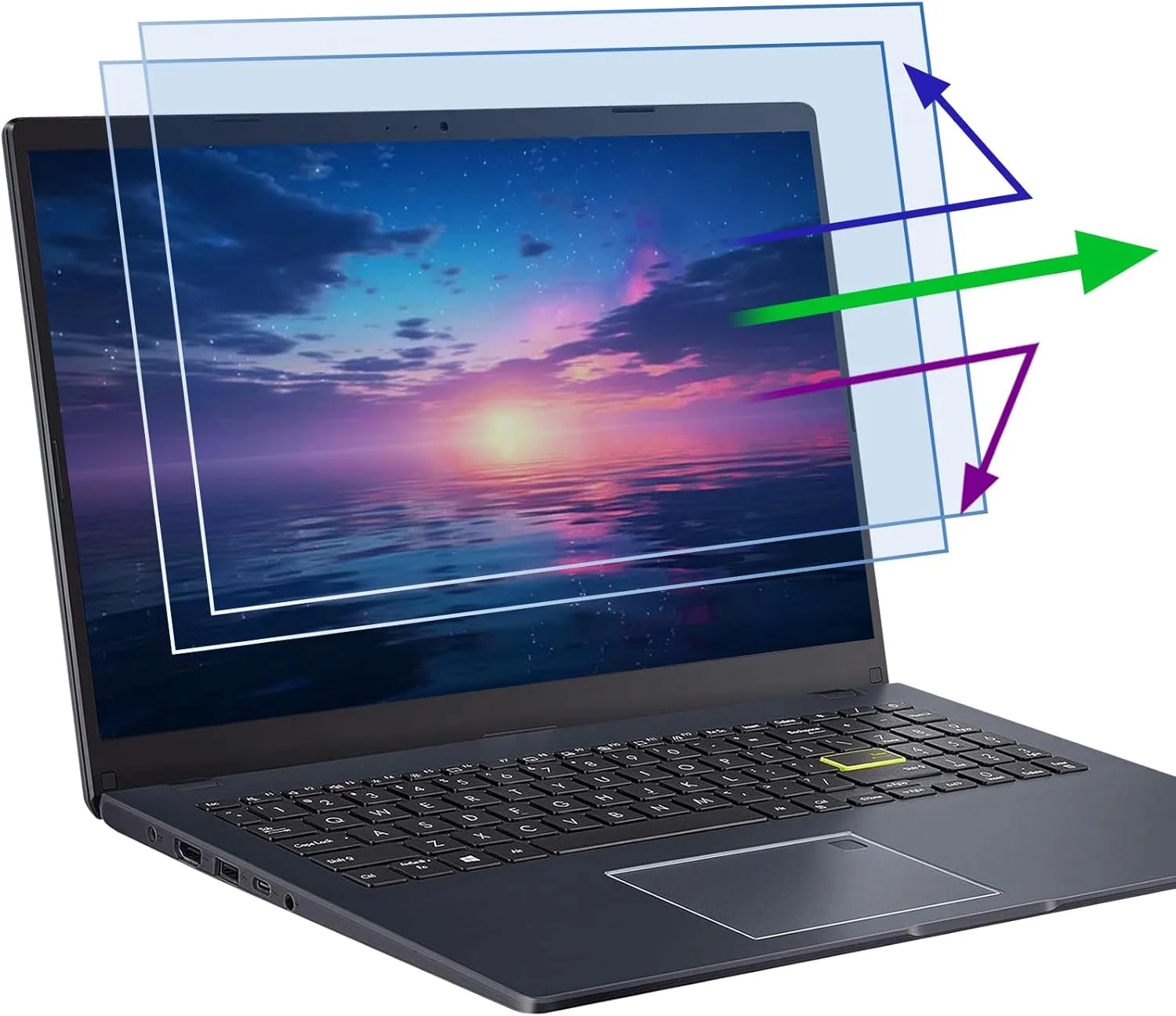 بسته 2 عددی محافظ صفحه نمایش 16 اینچی با نسبت تصویر 16:10 ضد نور آبی برای لپ تاپ، کاهش خستگی چشم محافظ صفحه نمایش ضد تابش نور برای لپ تاپ های 16 اینچی با رزولوشن 1920x1200، مناسب برای 16.1 اینچ نیست