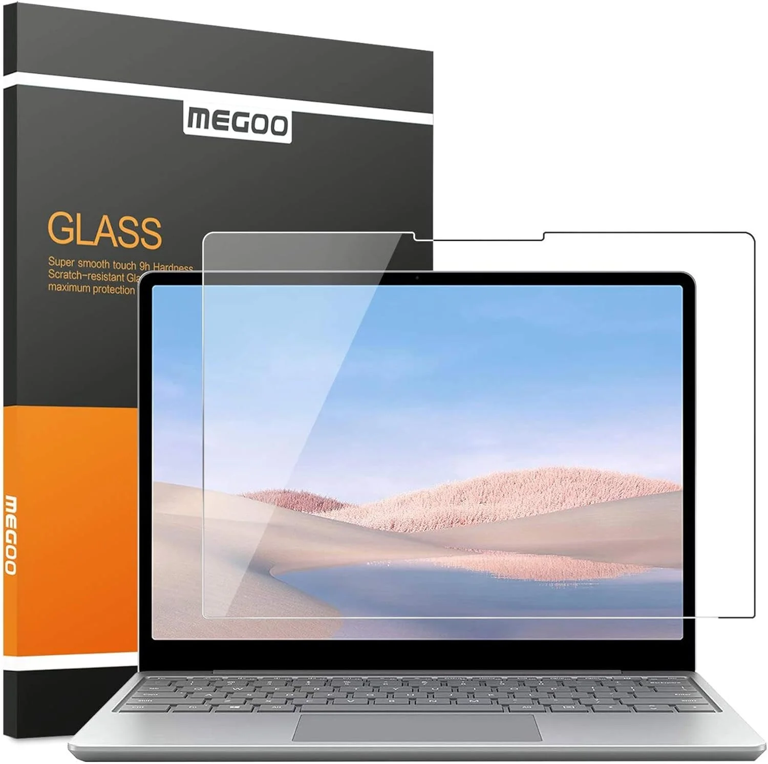 محافظ صفحه نمایش شیشه ای لپ تاپ Microsoft Surface Laptop Go 3 12.4 اینچی (نسخه 2023)، مقاوم در برابر خراش/سختی 9H/شیشه حرارت دیده فوق العاده شفاف سازگار با Microsoft Surface Laptop Go 2/1