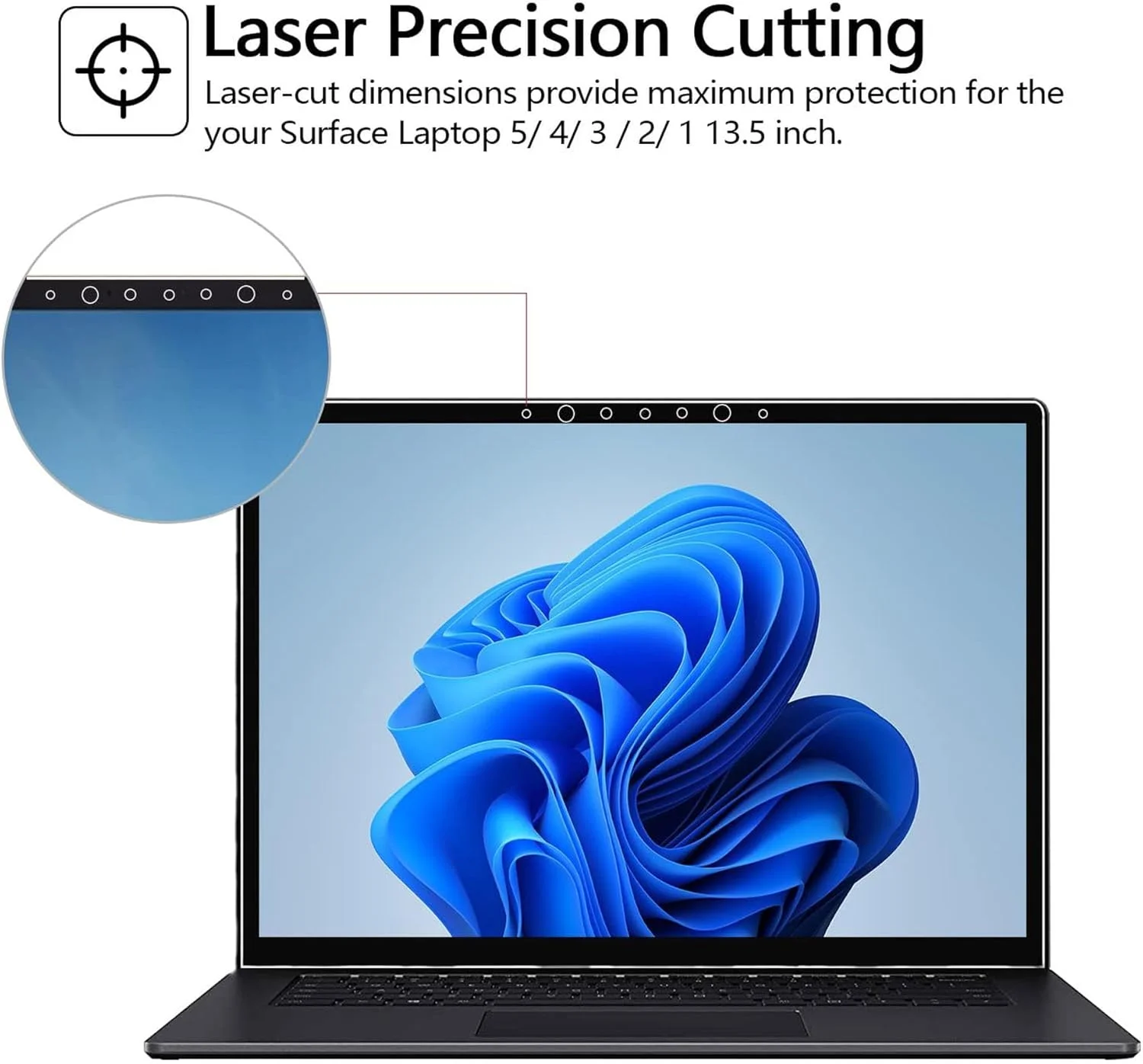 محافظ صفحه نمایش شیشه ای [Tempered Glass] با کیفیت عالی و ضد خش MEGOO برای لپ تاپ 13.5 اینچی Microsoft Surface (نسخه 2017) بدون حباب