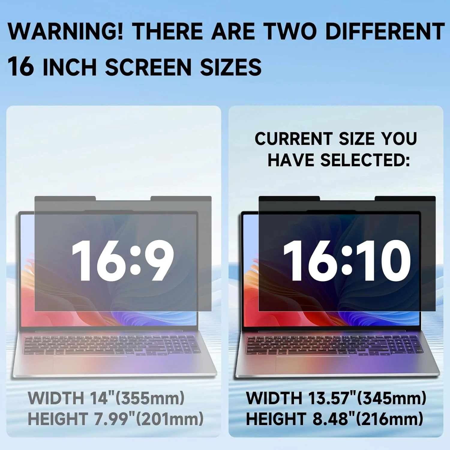 محافظ حریم خصوصی لپ تاپ 16 اینچی، محافظ صفحه نمایش لپ تاپ با نسبت تصویر 16:10، ضد تابش نور آبی مانیتور کامپیوتر