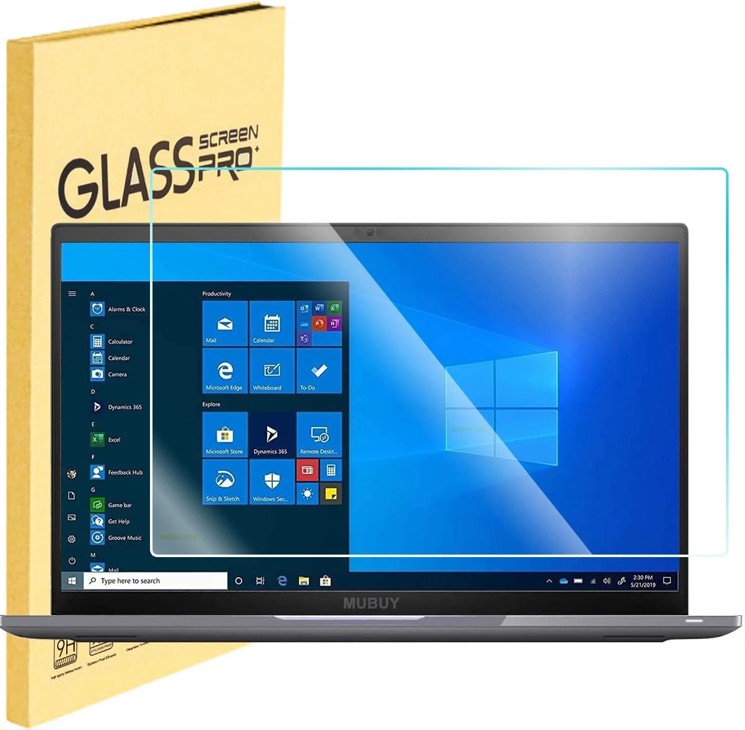 محافظ صفحه نمایش شیشه ای حرارت دیده 14.5 اینچی برای لپ تاپ های 14.5 اینچی HP/Dell/Lenovo/Acer/Samsung با نسبت تصویر 16:10، سختی 9H، فوق العاده شفاف، مقاوم در برابر خراش و ضد اثر انگشت (عرض 312 x ارتفاع 195 میلی متر)