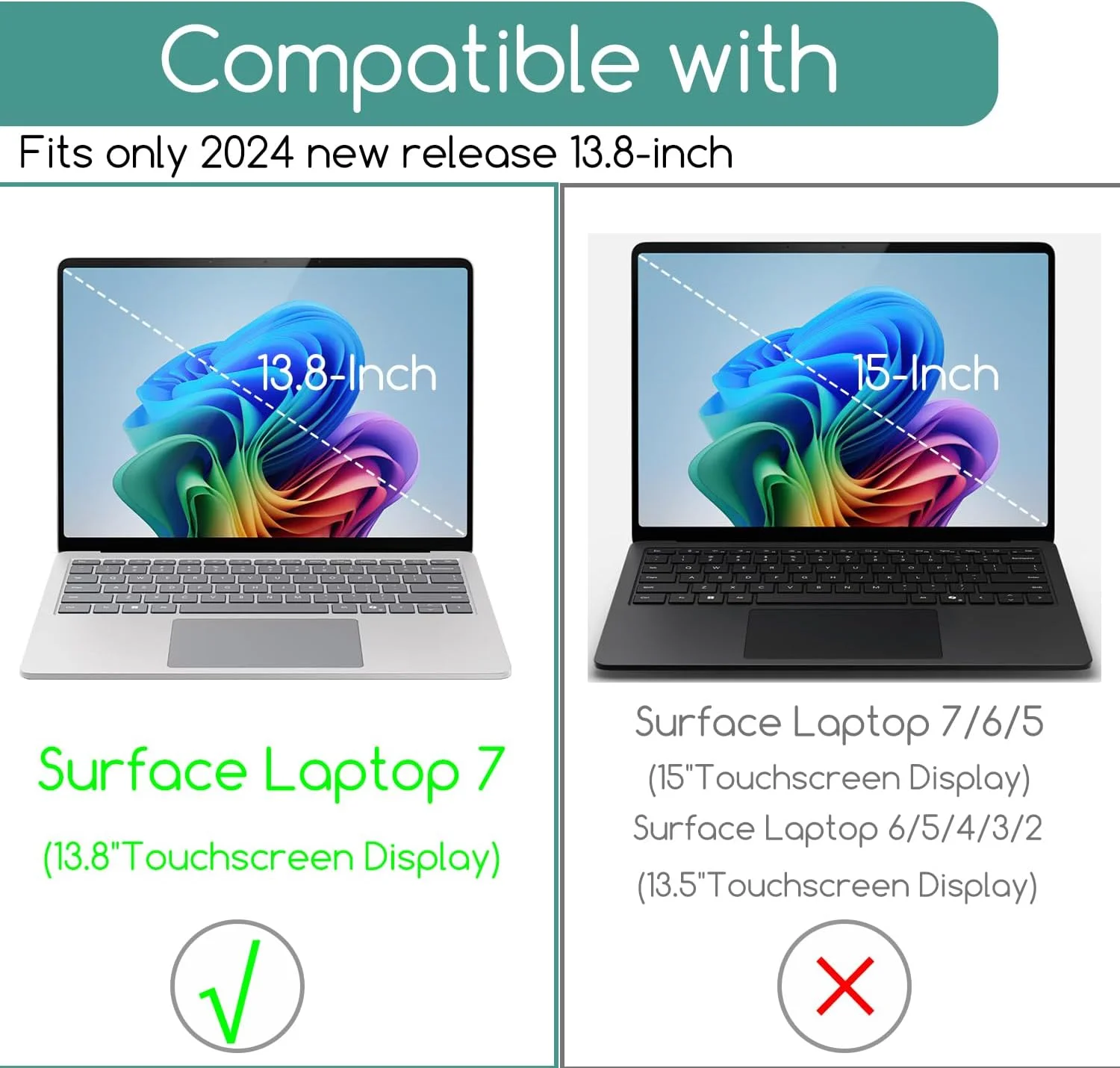 محافظ صفحه نمایش مات ضد انعکاس KEANBOLL بسته 3 عددی برای لپ تاپ 13.8 اینچی Microsoft Surface Laptop 7 - ضد اثر انگشت، مقاوم در برابر خراش