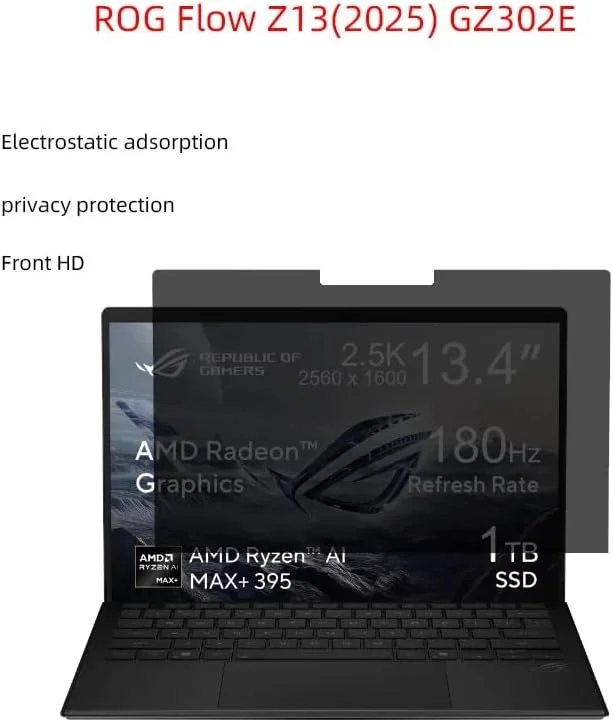 محافظ صفحه نمایش حریم خصوصی Gruattreay سازگار با لپ تاپ گیمینگ ASUS ROG Flow Z13 (2025) GZ302E 13.4 اینچی، نوع جذب، ضد نور آبی و ضد دید