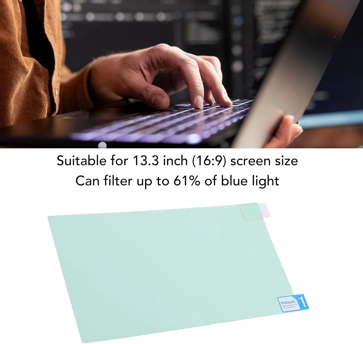 محافظ صفحه نمایش لپ تاپ گوشیدا 13.3 اینچ 16:9، محافظ ضد تابش قابل جابجایی فیلتر نور آبی، جذب الکترواستاتیک