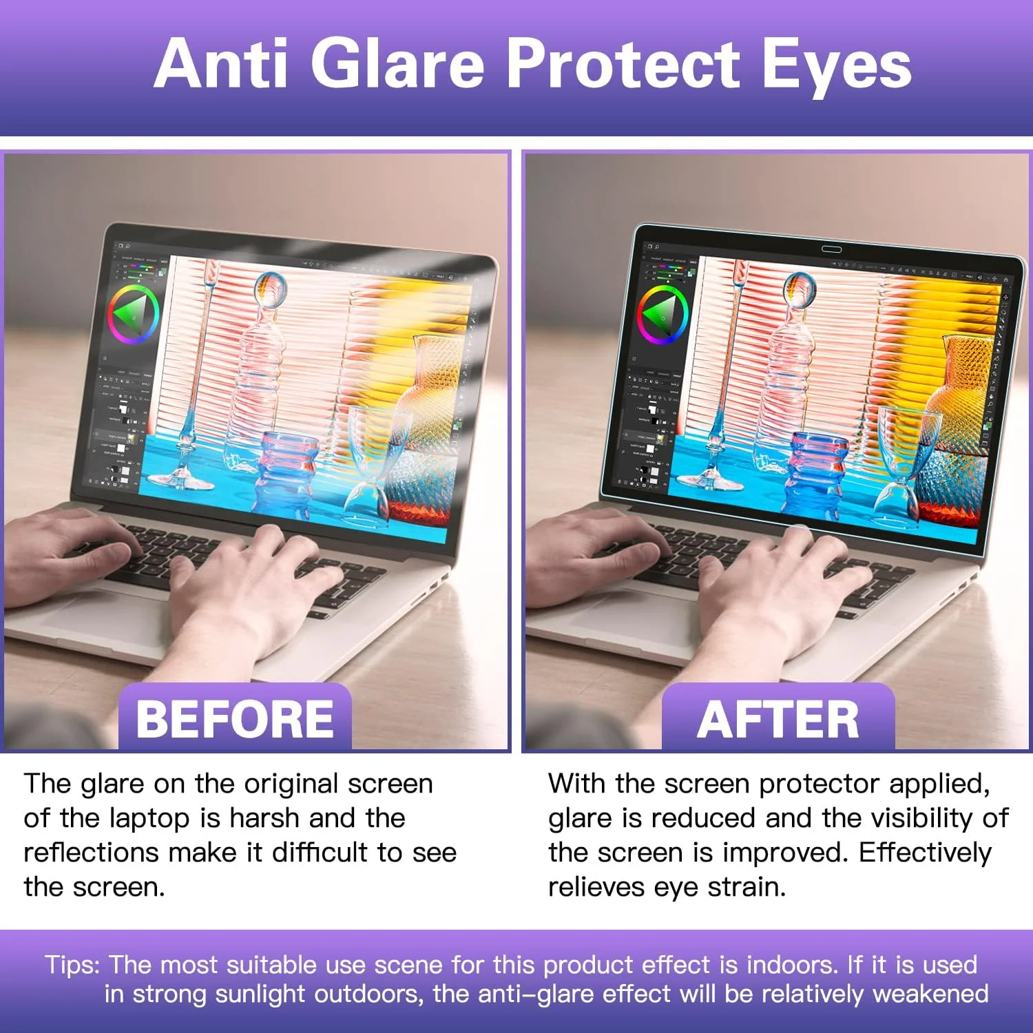 محافظ صفحه نمایش ضد نور آبی F FORITO، سازگار با مک بوک پرو ۱۳ اینچ ۲۰۲۲ با تراشه M2 و مک بوک ایر ۱۳ اینچ مدل A1932 A2179 A2337 M1، ضد تابش و ضد خش، فیلتر مات صفحه نمایش لپ تاپ، 2 عدد