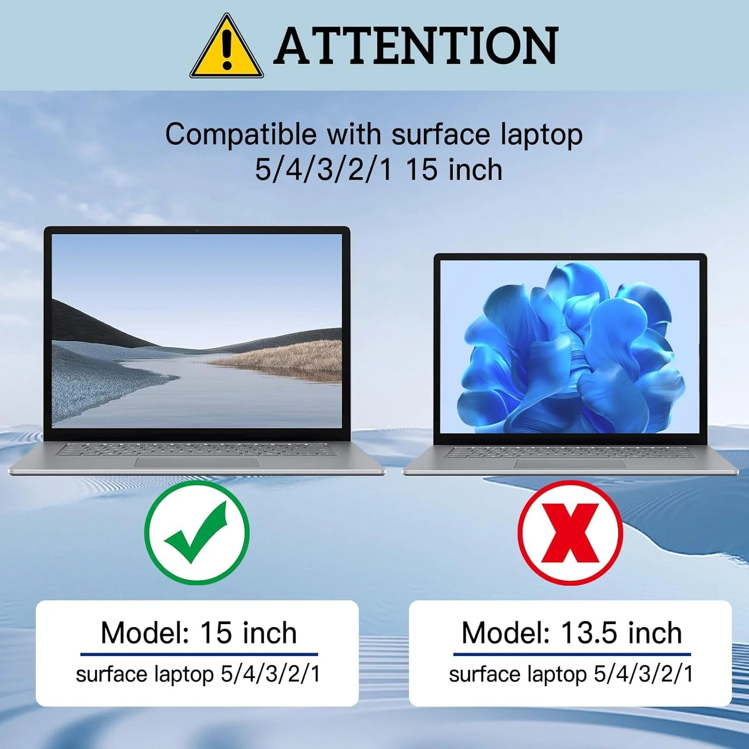 محافظ صفحه نمایش مات HD فیلم PET برای لپ تاپ 7/6/5/4/3/2/1 مایکروسافت سرفیس (15 اینچ) مقاوم در برابر خش - بسته 2 عددی