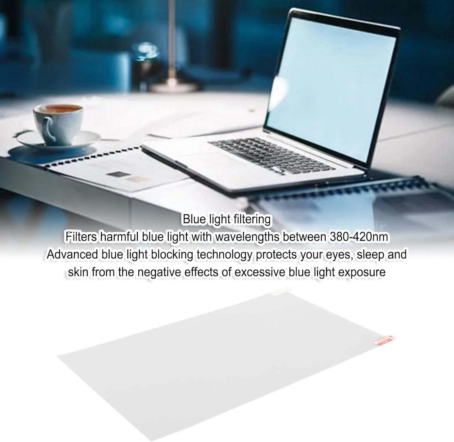محافظ صفحه نمایش 14 اینچی لپ تاپ Bewinner، فیلتر نور آبی صفحه نمایش لپ تاپ برای مانیتور کامپیوتر 14 اینچی، فیلم محافظ چشم در برابر اشعه ماوراء بنفش، 310x174 میلی متر