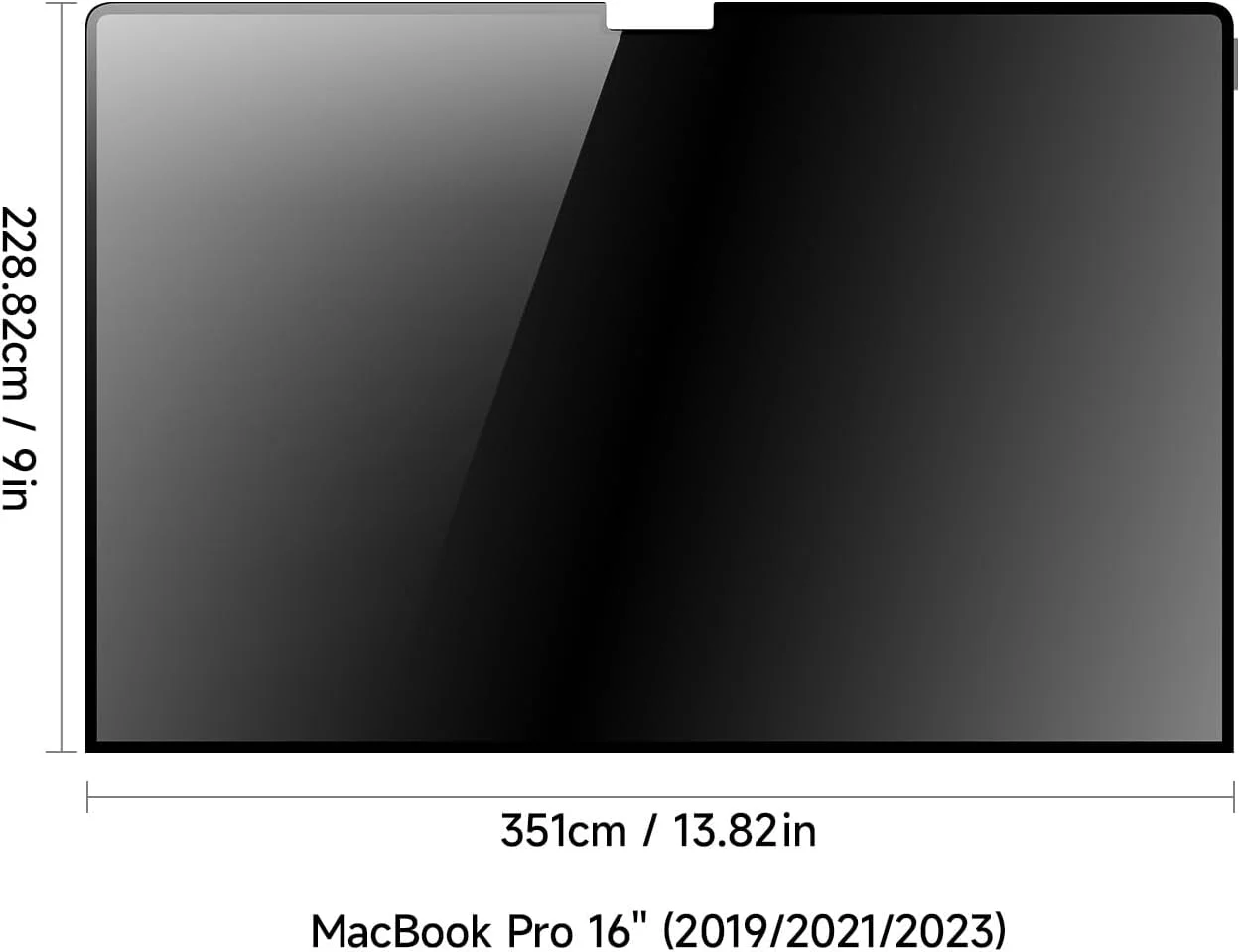محافظ صفحه نمایش حریم خصوصی سری [Leno] DUX DUCIS طراحی شده برای مک بوک پرو 16 (2019/2021/2023/2024)، فیلم محافظ صفحه نمایش لپ تاپ PET ضد جاسوسی - مشکی (1 عددی)