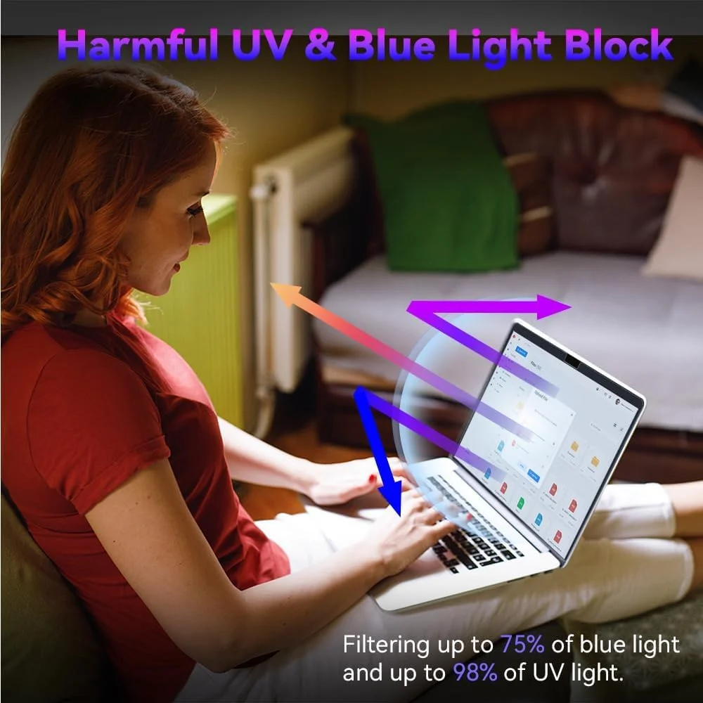 محافظ صفحه نمایش نور آبی آزونی، بسته 2 عددی، برای مک بوک ایر 15 اینچ 2023، محافظت از چشم و فیلتر ضد انعکاس نور برای تراشه M2 مدل A2941