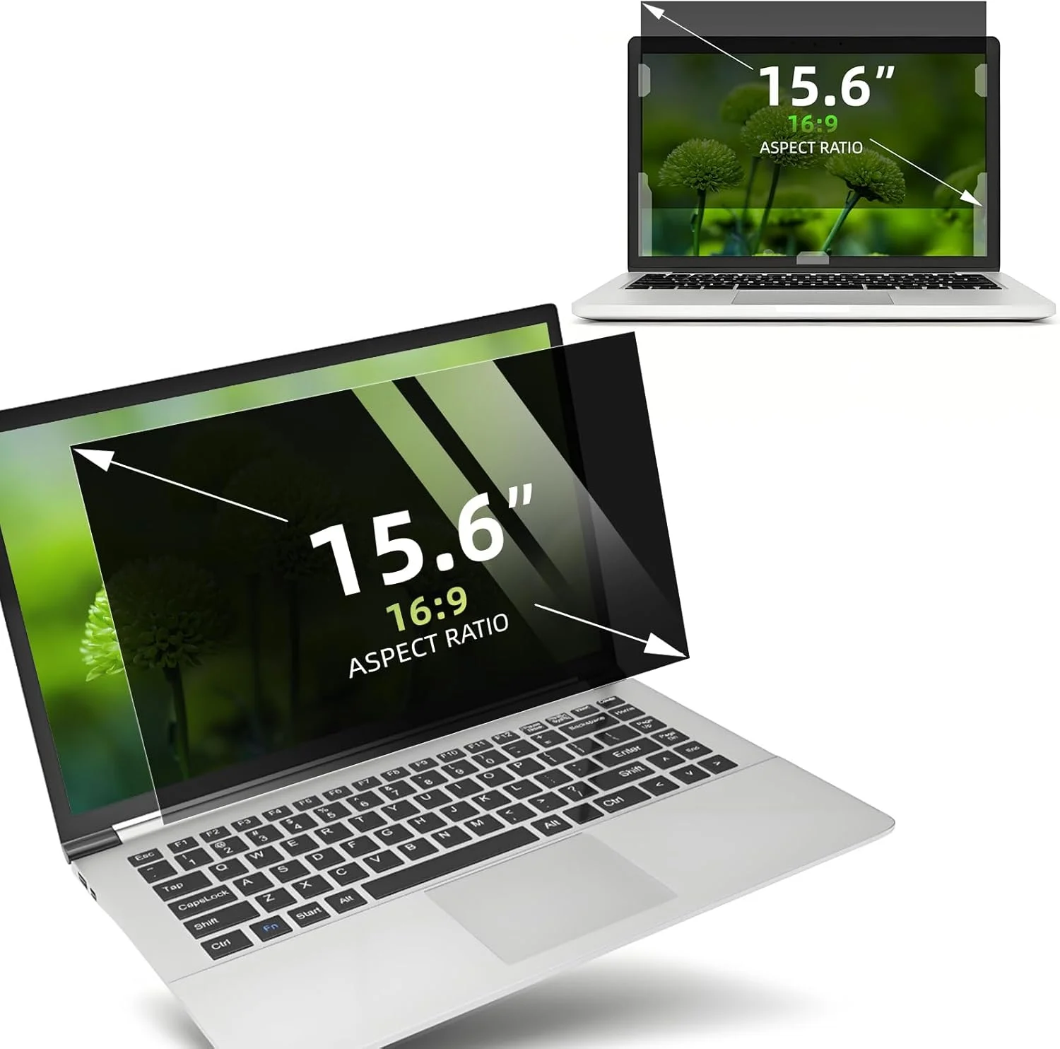 محافظ صفحه نمایش حریم خصوصی لپ تاپ 15.6 اینچی، محافظ صفحه نمایش فیلتر حریم خصوصی با نسبت تصویر 16:9 قابل جابجایی برای لپ تاپ 15.6 اینچی، محافظ صفحه نمایش حریم خصوصی ضد دید زدن