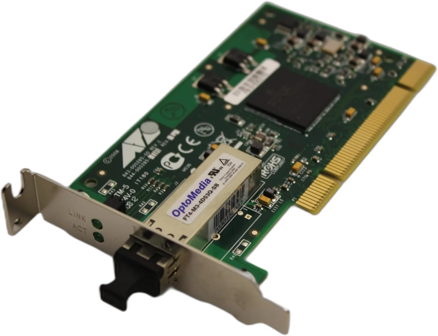 کارت رابط شبکه فیبر نوری Allied Telesis AT-2916SX. کارت شبکه 1000SX/LC PCI 2.2 ROHS LP & STD PHASE OUT FIBER. PCI - 1 x LC - 1000Base-SX - Internal