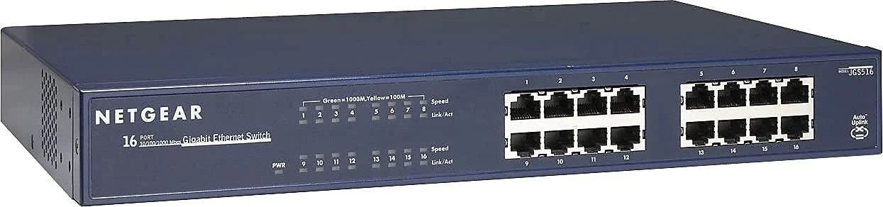 سوئیچ غیر مدیریتی 16 پورت گیگابیتی اترنت نت گیر (JGS516) - قابل استفاده رومیزی یا رک مونت، و محافظت مادام العمر محدود سوئیچ غیر مدیریتی 16 پورت گیگابیتی اترنت نت گیر (JGS516) - قابل استفاده رومیزی یا رک مونت، و محافظت مادام العمر محدود