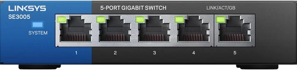 سوییچ اترنت گیگابیتی 5 پورت Linksys SE3005 (بازسازی شده)