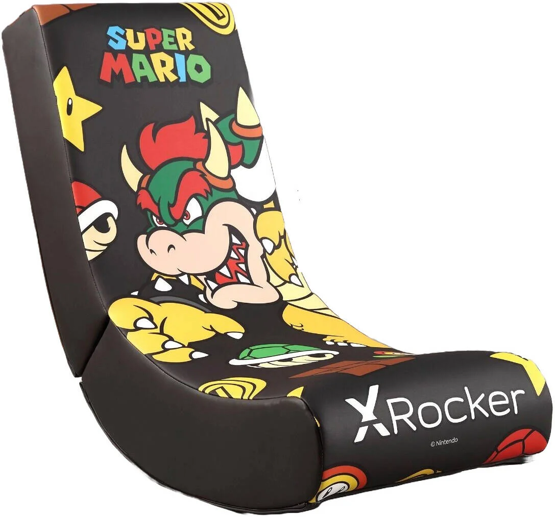 صندلی گیمینگ X Rocker Nintendo Video Rockers، نسخه Bowser Power Up، صندلی کلاسیک زمینی با طرح های هنری نمادین شخصیت، فوم نرم و راحت برای پشتیبانی و دوام بیشتر | 71340