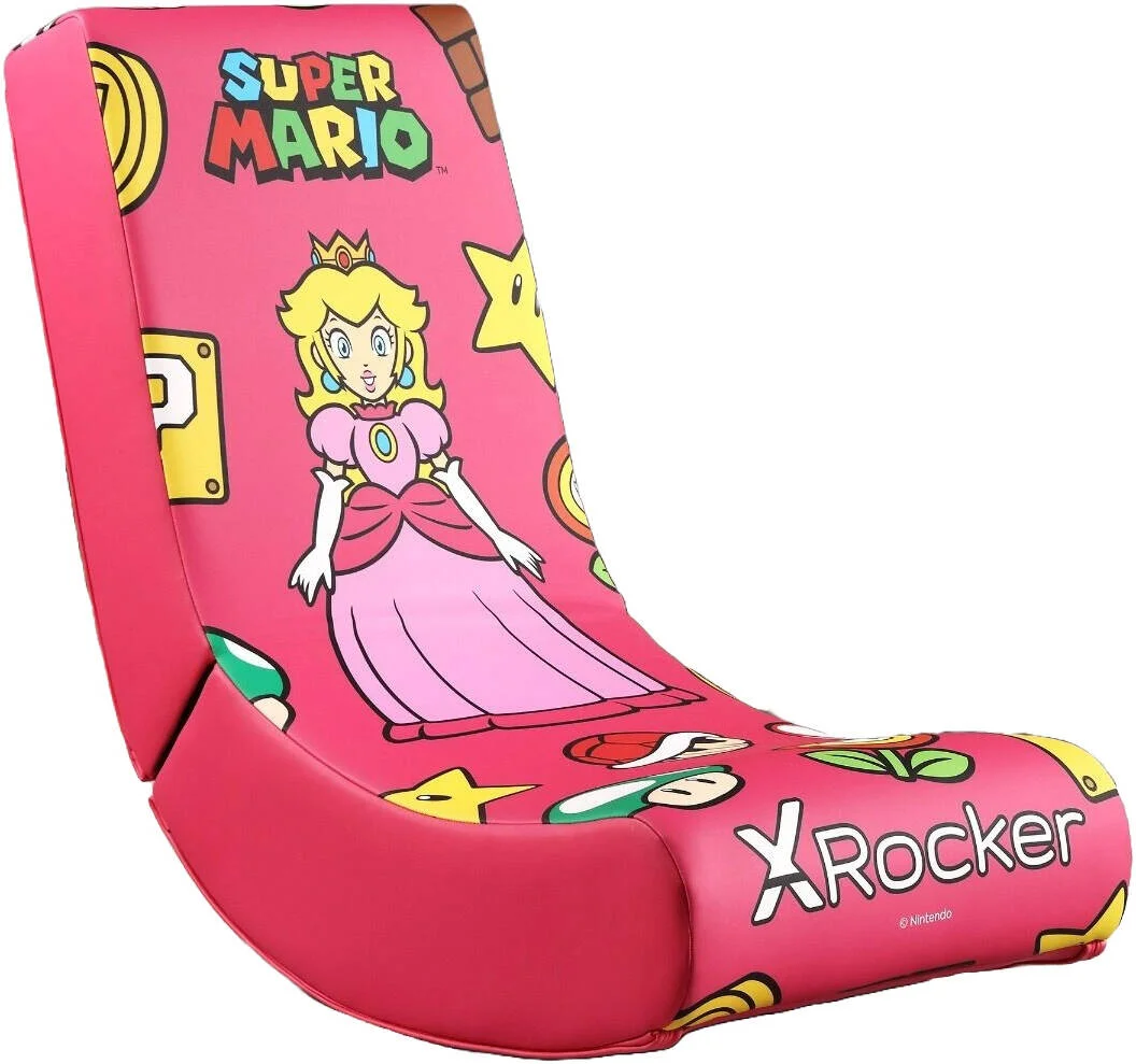 صندلی گیمینگ X Rocker Nintendo Video Rockers، Princess Peach Power Up Edition، صندلی کلاسیک زمینی با طرح های هنری نمادین شخصیت، فوم نرم و راحت برای پشتیبانی و دوام بیشتر | 71338