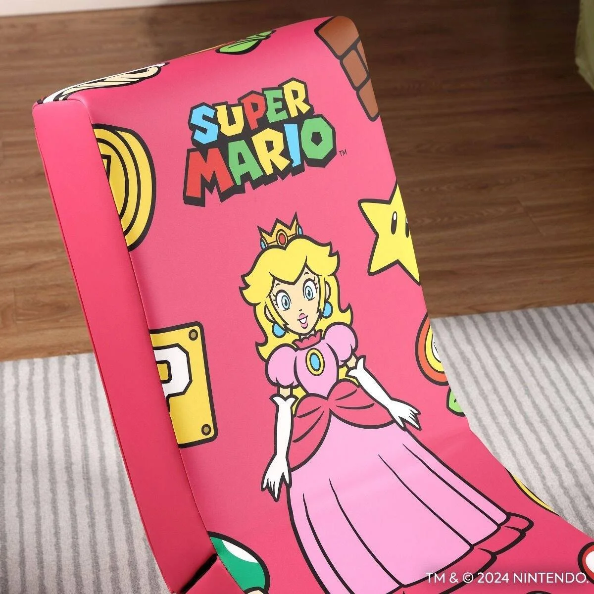 صندلی گیمینگ X Rocker Nintendo Video Rockers، Princess Peach Power Up Edition، صندلی کلاسیک زمینی با طرح های هنری نمادین شخصیت، فوم نرم و راحت برای پشتیبانی و دوام بیشتر | 71338