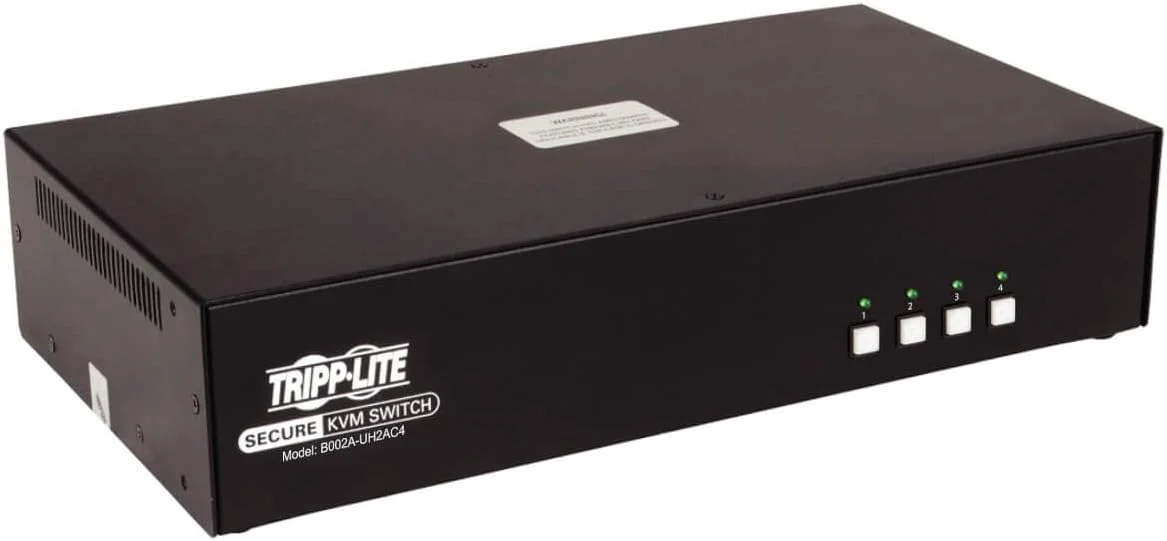 سوئیچ KVM امن Tripp Lite با 4 پورت، دو مانیتور HDMI 4K NIAP CAC PP3.0 TAA (B002A-UH2AC4)