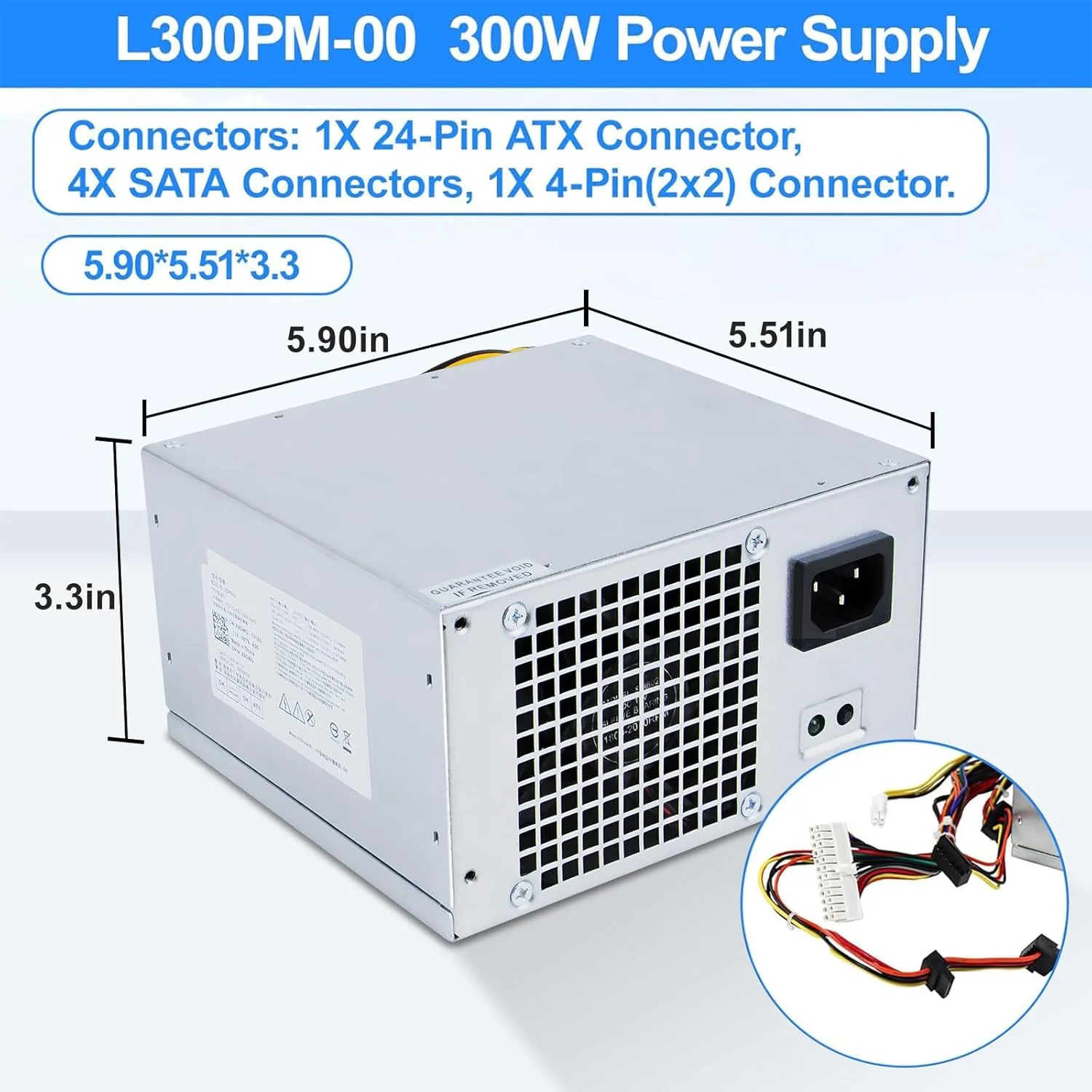 منبع تغذیه 300 واتی ارتقا یافته مدل L300PM-00، سازگار با Dell Optiplex 3010 7010 9010 Inspiron 3847 570 560 300 Precision T1500 T6100 T1650 Vostro 400 MT PS-6301-05DF X9GWG D300EM-01 منبع تغذیه 300 واتی ارتقا یافته مدل L300PM-00، سازگار با Dell Optiplex 3010 7010 9010 Inspiron 3847 570 560 300 Precision T1500 T6100 T1650 Vostro 400 MT PS-6301-05DF X9GWG D300EM-01