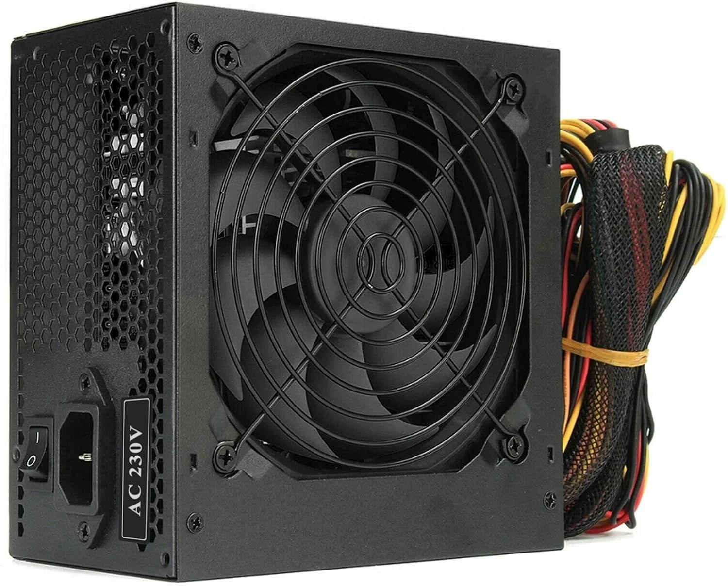 منبع تغذیه 700 واتی JUSTOP مشکی ATX PSU با فن بی صدای 120 میلی متری، محافظت PFC فعال، 6 پورت SATA، 1 پورت PCI-E 6+2 پین، 8 پین 12 ولت