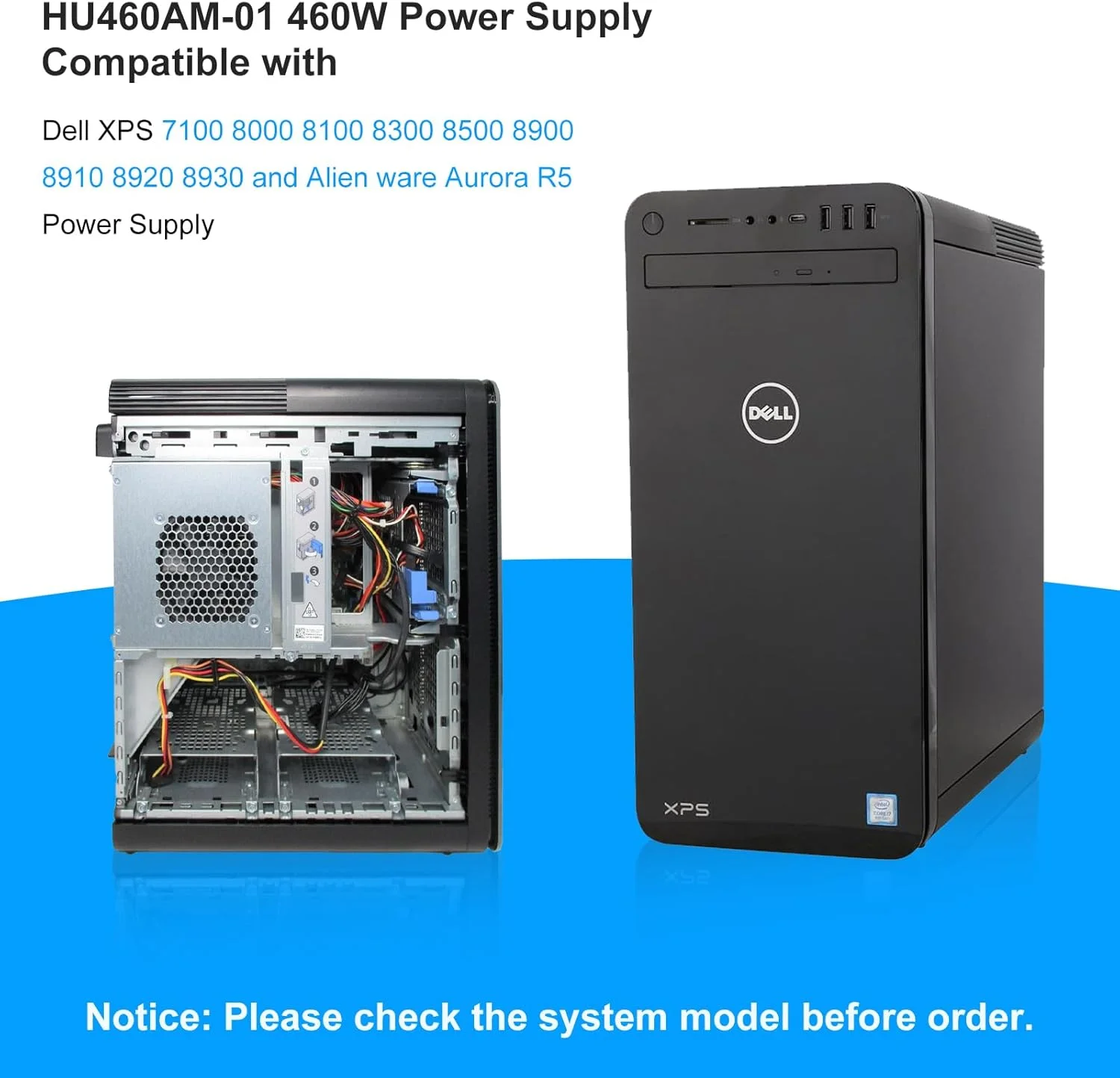 منبع تغذیه 460 واتی HU460AM-01 WC1T4 D460AM-03 سازگار با Dell XPS 8930 8920 8910 8900 8700 8300 Alien-Ware Aurora R5 DPS-460DB-15 AC460AD-00 AC460AM-01 منبع تغذیه 460 واتی HU460AM-01 WC1T4 D460AM-03 سازگار با Dell XPS 8930 8920 8910 8900 8700 8300 Alien-Ware Aurora R5 DPS-460DB-15 AC460AD-00 AC460AM-01