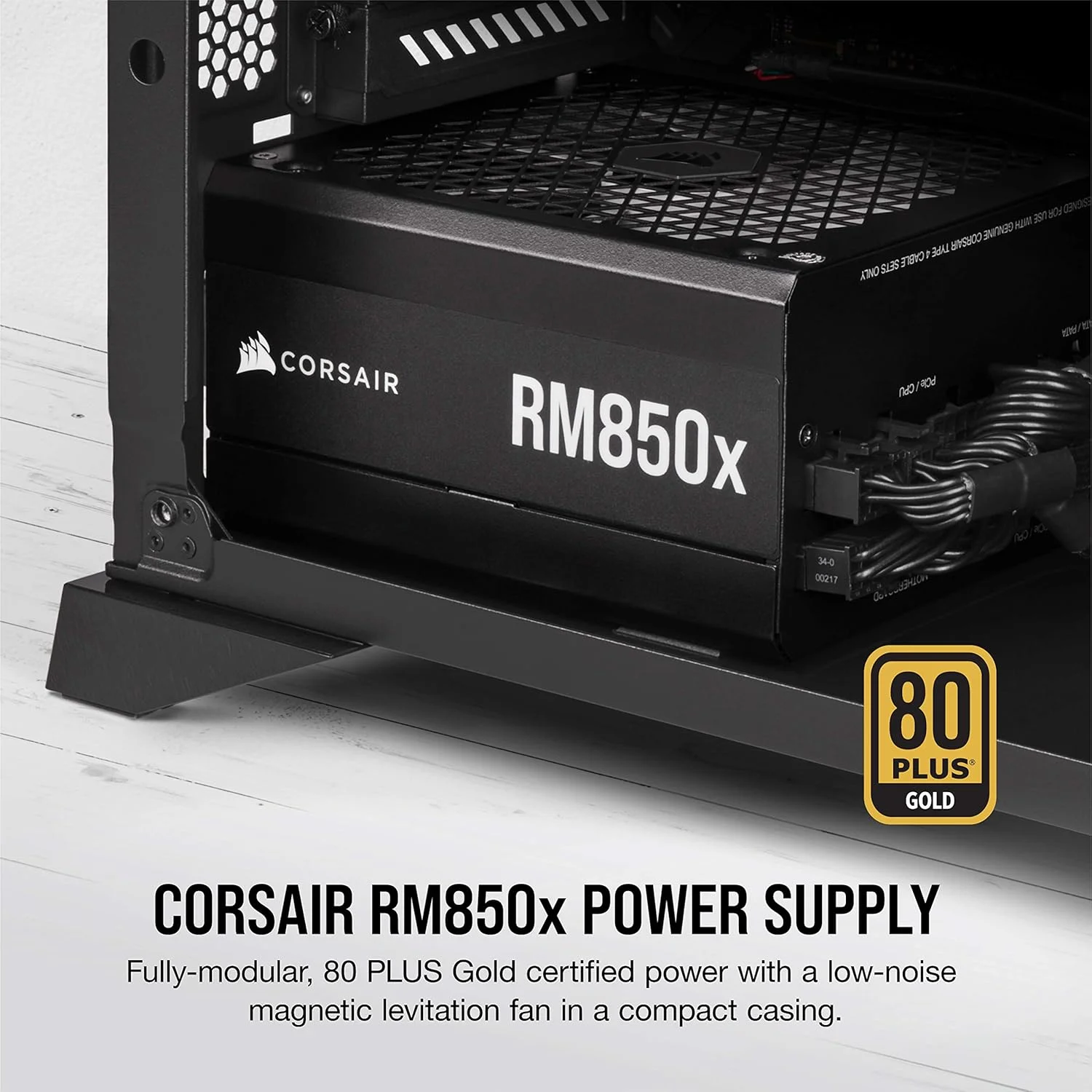 منبع تغذیه 850 واتی کرسیر RM850x با گواهینامه 80 PLUS Gold، کاملاً ماژولار، ATX (فن 135 میلیمتری با شناوری مغناطیسی، سازگاری گسترده، خازنهای ژاپنی با کیفیت، بیداری فوقالعاده سریع از حالت خواب) نسخه انگلستان - مشکی منبع تغذیه 850 واتی کرسیر RM850x با گواهینامه 80 PLUS Gold، کاملاً ماژولار، ATX (فن 135 میلیمتری با شناوری مغناطیسی، سازگاری گسترده، خازنهای ژاپنی با کیفیت، بیداری فوقالعاده سریع از حالت خواب) نسخه انگلستان - مشکی