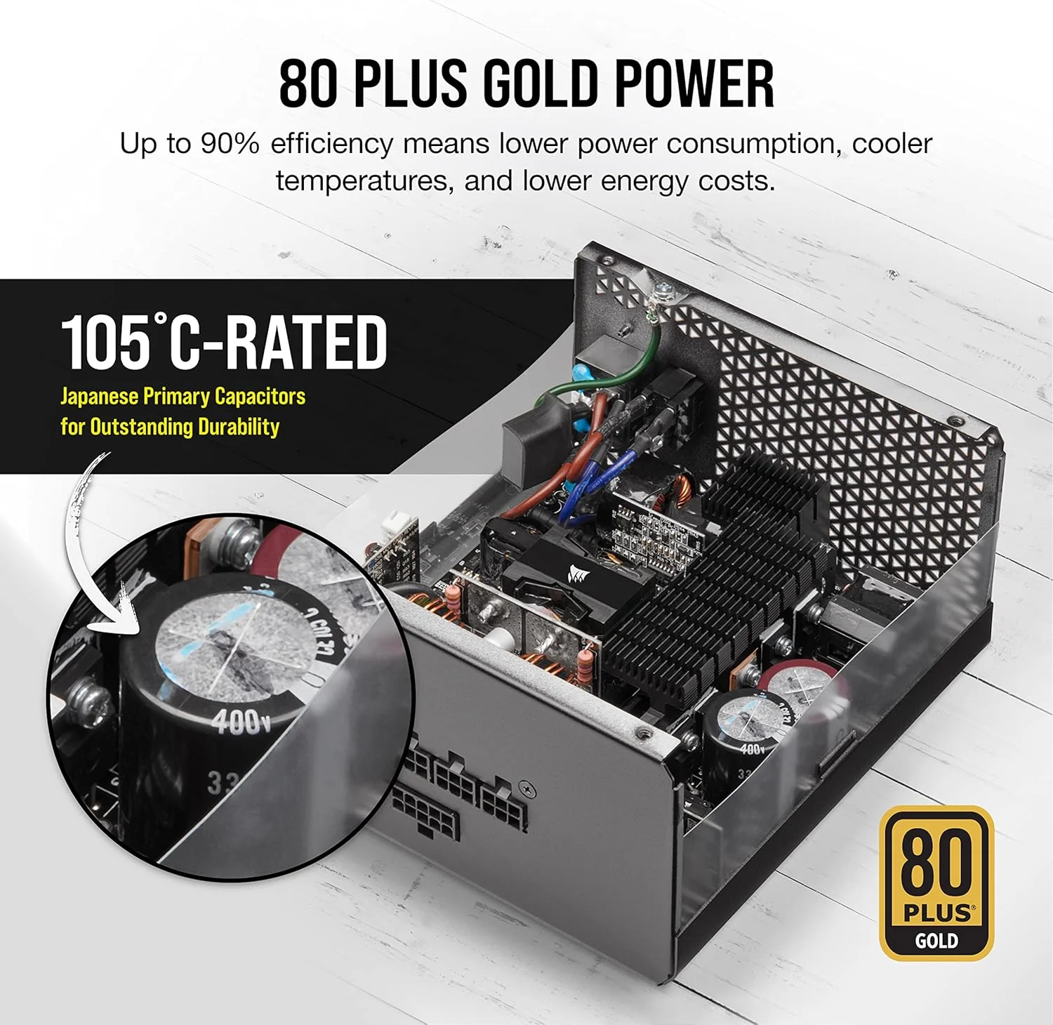 منبع تغذیه 850 واتی کرسیر RM850x با گواهینامه 80 PLUS Gold، کاملاً ماژولار، ATX (فن 135 میلیمتری با شناوری مغناطیسی، سازگاری گسترده، خازنهای ژاپنی با کیفیت، بیداری فوقالعاده سریع از حالت خواب) نسخه انگلستان - مشکی منبع تغذیه 850 واتی کرسیر RM850x با گواهینامه 80 PLUS Gold، کاملاً ماژولار، ATX (فن 135 میلیمتری با شناوری مغناطیسی، سازگاری گسترده، خازنهای ژاپنی با کیفیت، بیداری فوقالعاده سریع از حالت خواب) نسخه انگلستان - مشکی