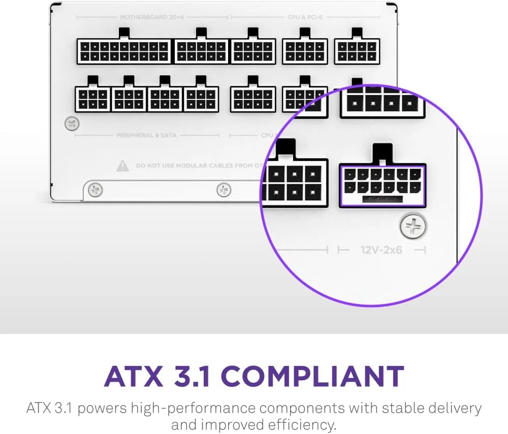 منبع تغذیه کامپیوتر گیمینگ NZXT C1200 Gold ATX 3.1 - کاملاً ماژولار و کم صدا - 1200 وات - 80 PLUS Gold - کانکتور 12V-2x6 - حالت Zero Fan - خازن های 100% ژاپنی - سفید منبع تغذیه کامپیوتر گیمینگ NZXT C1200 Gold ATX 3.1 - کاملاً ماژولار و کم صدا - 1200 وات - 80 PLUS Gold - کانکتور 12V-2x6 - حالت Zero Fan - خازن های 100% ژاپنی - سفید