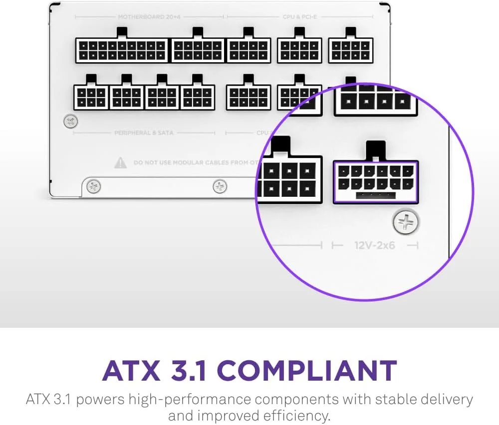 منبع تغذیه کامپیوتر گیمینگ NZXT C850 Gold ATX 3.1 - کاملاً ماژولار، کم صدا - 850 وات - 80 پلاس گلد - کانکتور 12V-2x6 - حالت Zero Fan - خازن های 100% ژاپنی - سفید منبع تغذیه کامپیوتر گیمینگ NZXT C850 Gold ATX 3.1 - کاملاً ماژولار، کم صدا - 850 وات - 80 پلاس گلد - کانکتور 12V-2x6 - حالت Zero Fan - خازن های 100% ژاپنی - سفید