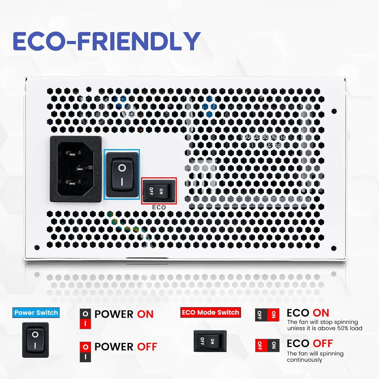 منبع تغذیه 1000 واتی Vetroo سفید، ATX 3.1 آماده، PCIe 5.1 دوگانه، 80 پلاس گلد، کاملا ماژولار، حالت اکو با فن 120 میلیمتری FDB، اندازه جمع و جور، برای رایانه شخصی گیمینگ منبع تغذیه 1000 واتی Vetroo سفید، ATX 3.1 آماده، PCIe 5.1 دوگانه، 80 پلاس گلد، کاملا ماژولار، حالت اکو با فن 120 میلیمتری FDB، اندازه جمع و جور، برای رایانه شخصی گیمینگ