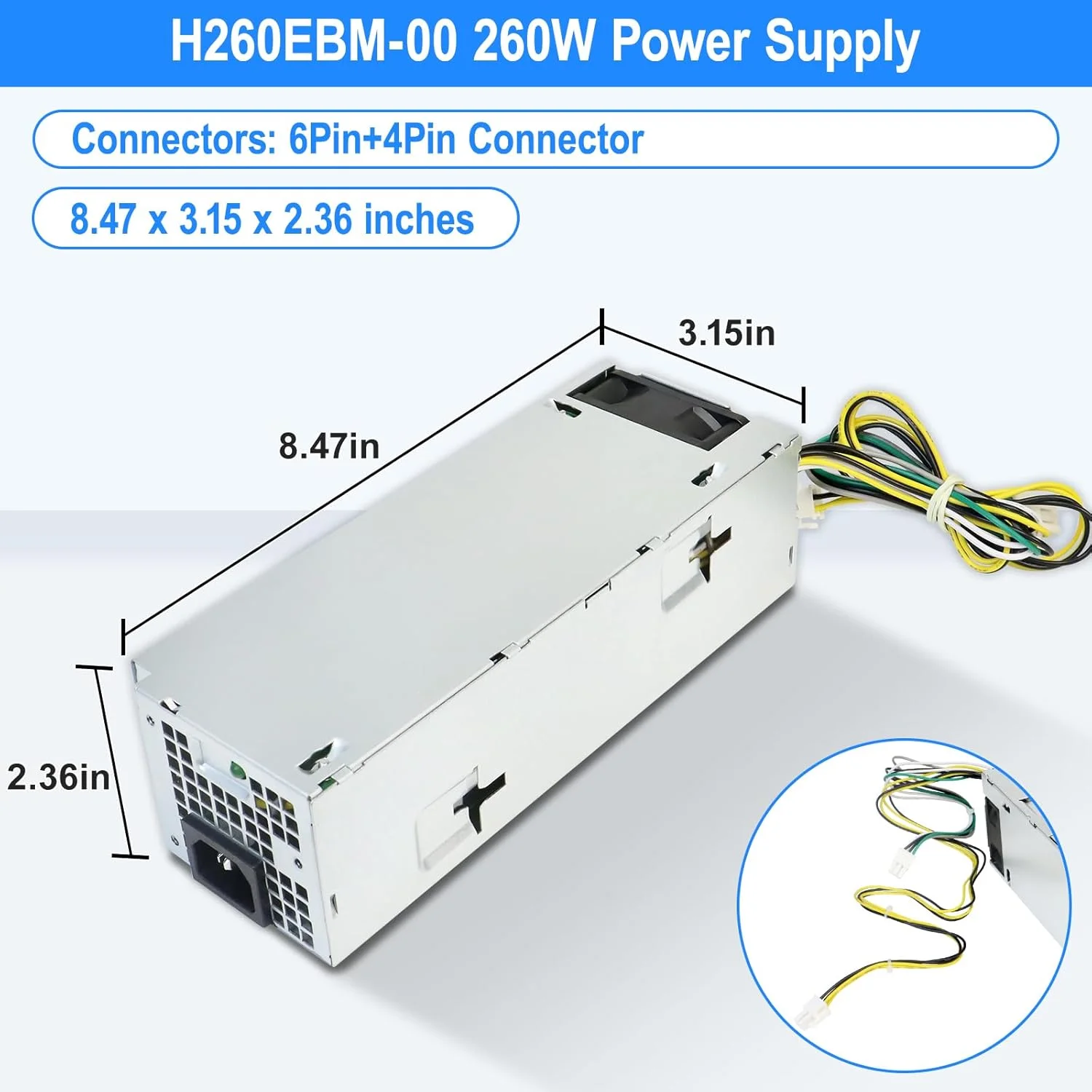 منبع تغذیه ارتقا یافته 260 واتی S-Union مدل H260EBM-00 جایگزین سازگار با Dell OptiPlex 3050 3060 3050M 5050 5060 7050 7060 7080 3080 5080 5090 7090 7080MT H7X3F منبع تغذیه ارتقا یافته 260 واتی S-Union مدل H260EBM-00 جایگزین سازگار با Dell OptiPlex 3050 3060 3050M 5050 5060 7050 7060 7080 3080 5080 5090 7090 7080MT H7X3F