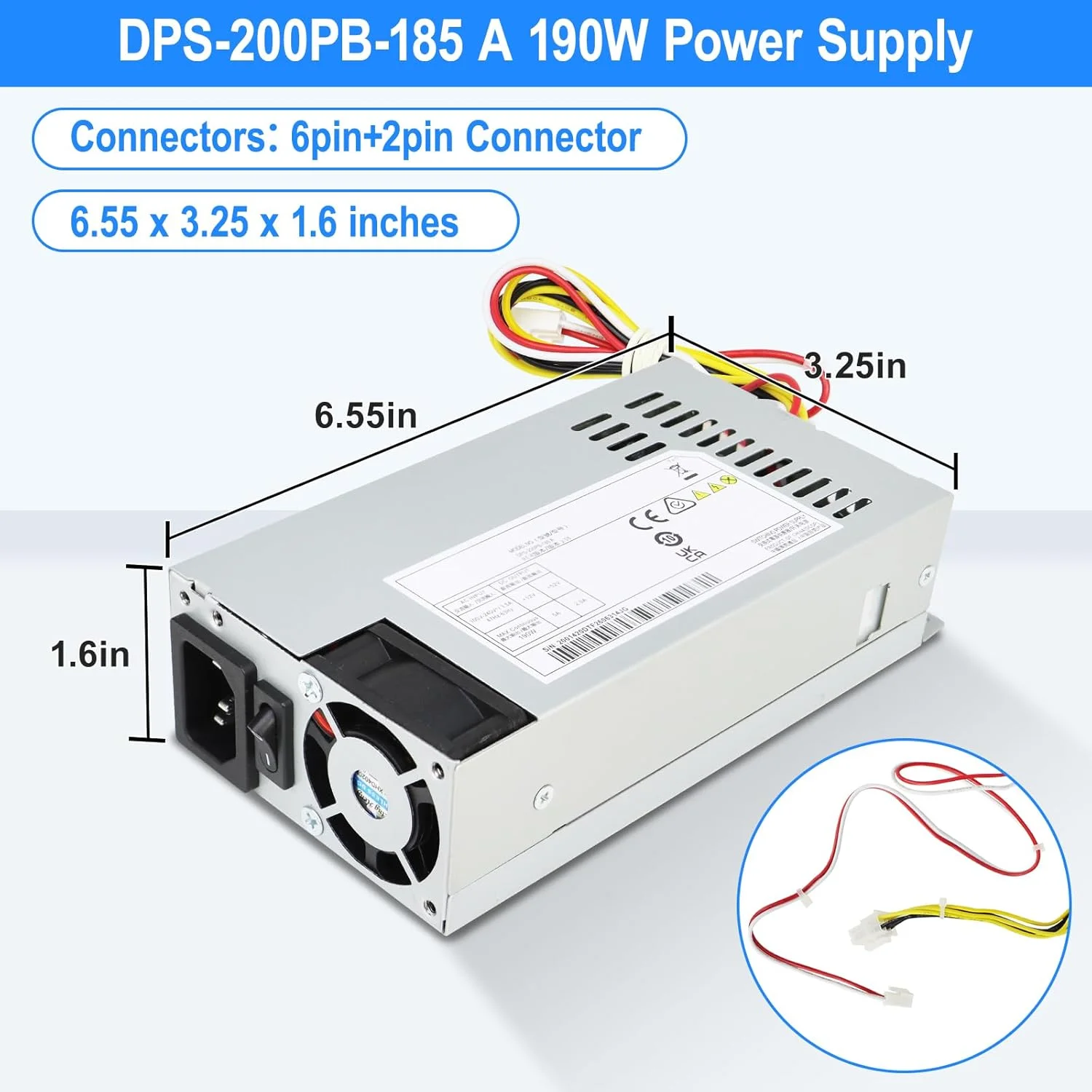 منبع تغذیه 190 واتی ارتقا یافته S-Union مدل DPS-200PB-185 A جایگزین برای ضبط کننده ویدیویی هایک ویژن 7808N POE سازگار با دلتا 7816N 7916N 7808N DPS-200PB-185A DPS-200PB-203A (کانکتور 6 پین + 2 پین) منبع تغذیه 190 واتی ارتقا یافته S-Union مدل DPS-200PB-185 A جایگزین برای ضبط کننده ویدیویی هایک ویژن 7808N POE سازگار با دلتا 7816N 7916N 7808N DPS-200PB-185A DPS-200PB-203A (کانکتور 6 پین + 2 پین)