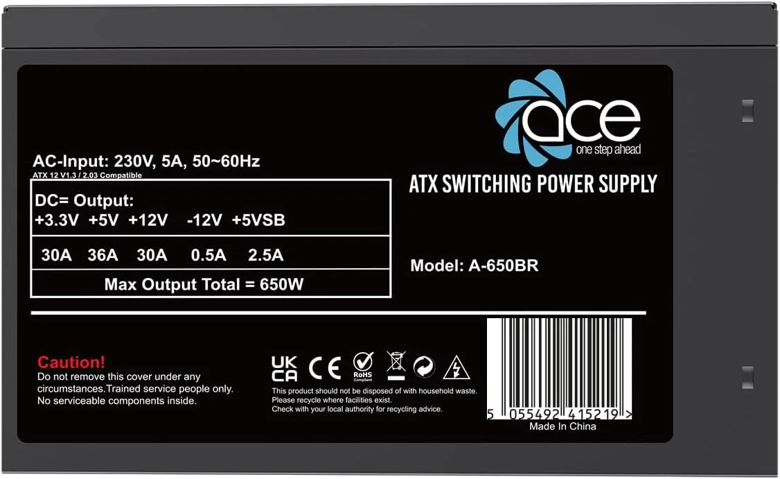 منبع تغذیه 650 واتی ایس پاور، منبع تغذیه سوییچینگ ATX، منبع تغذیه کامپیوتر رومیزی، فن بی صدا 120 میلی متری، 8 پین (4+4) 12 ولت، 6+2 پین PCI-E، 6x SATA منبع تغذیه 650 واتی ایس پاور، منبع تغذیه سوییچینگ ATX، منبع تغذیه کامپیوتر رومیزی، فن بی صدا 120 میلی متری، 8 پین (4+4) 12 ولت، 6+2 پین PCI-E، 6x SATA