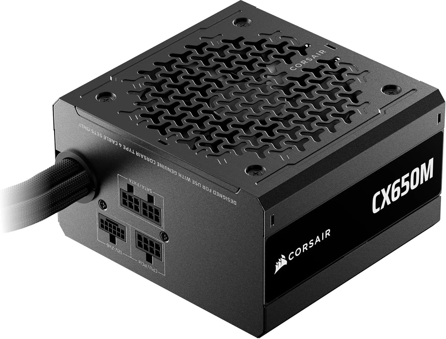 منبع تغذیه 650 واتی نیمه ماژولار Corsair CX650M (2025) ATX 3.1 PCIe 5.1 با نویز کم به همراه کابل 12V-2x6 – دارای رتبه بندی راندمان Cybenetics Bronze، توپولوژی LLC و خازن های 105 درجه سانتیگراد – مشکی